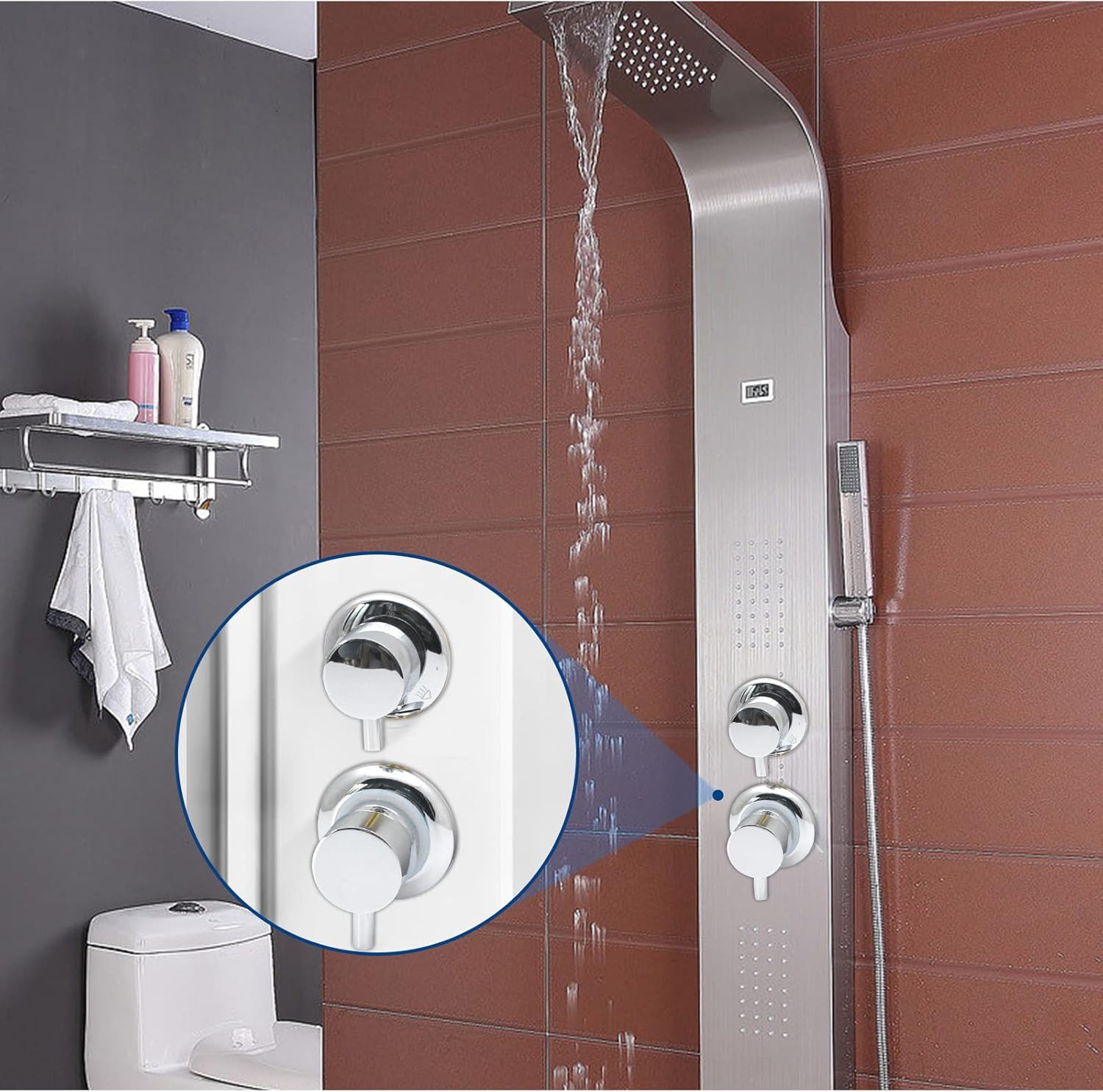 Zaksem Rubinetti Doccia in Ottone 2/3/4/5 Vie - immagine 7