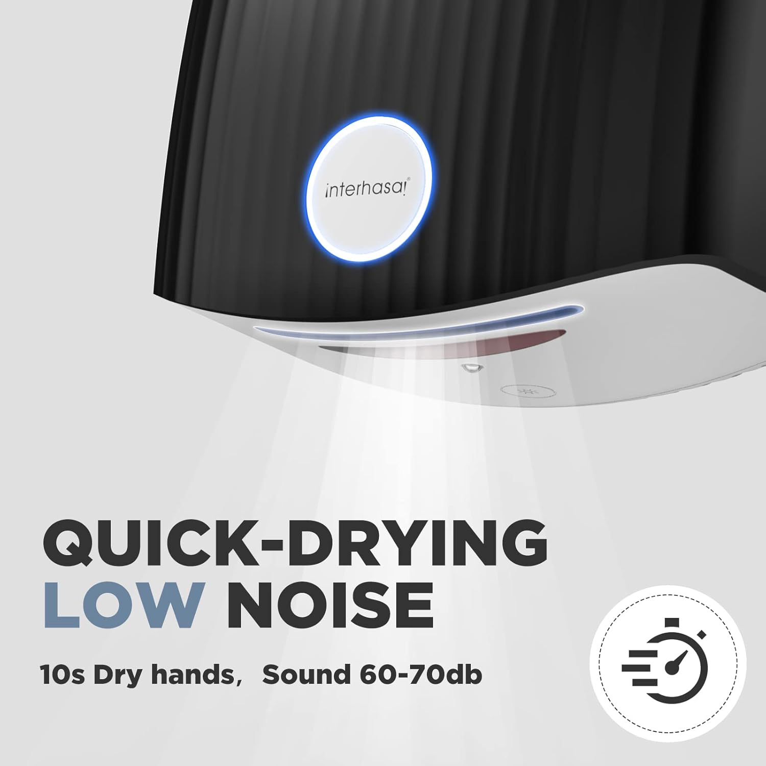 interhasa! Asciugamani Automatico a Sensore 1200W, Nero - immagine 2