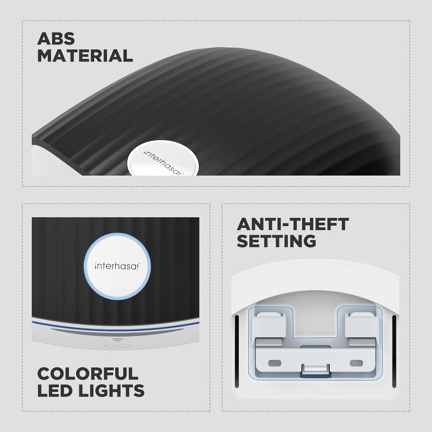 interhasa! Asciugamani Automatico a Sensore 1200W, Nero - immagine 5