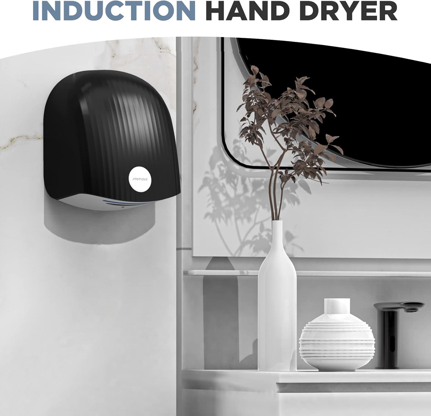 interhasa! Asciugamani Automatico a Sensore 1200W, Nero - immagine 7