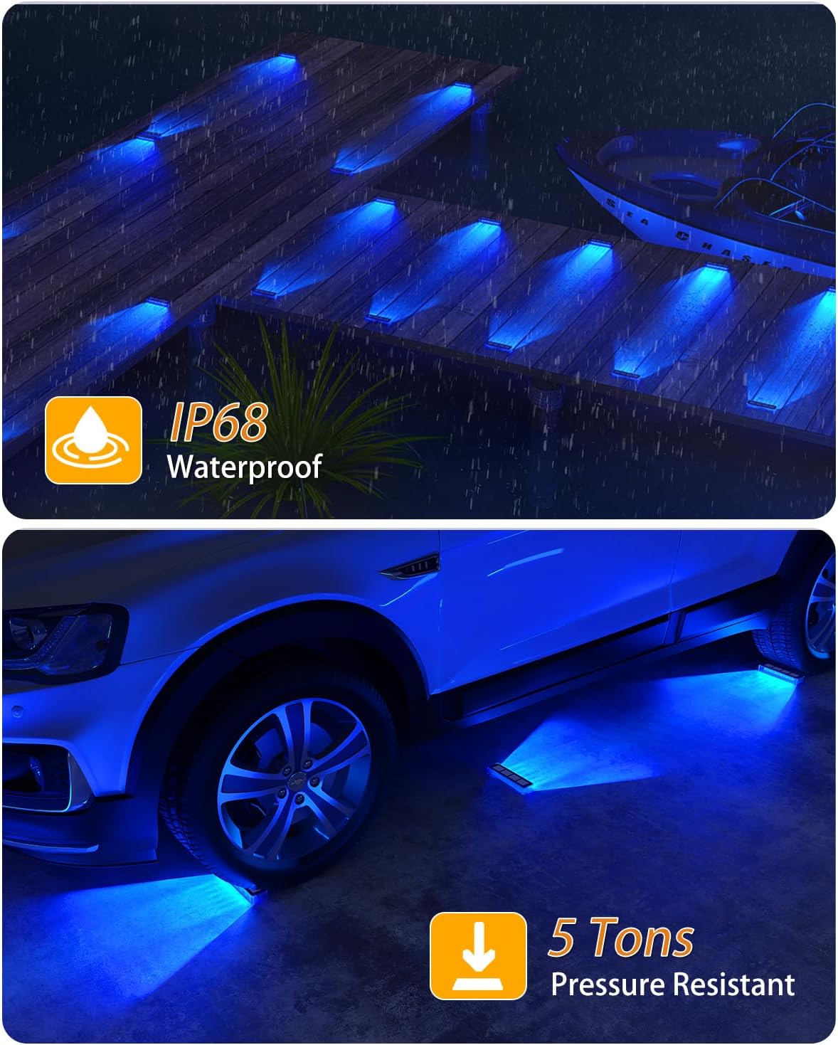 Luci Solari Esterno Giardino Blu IP68 (6 Pezzi) - immagine 3