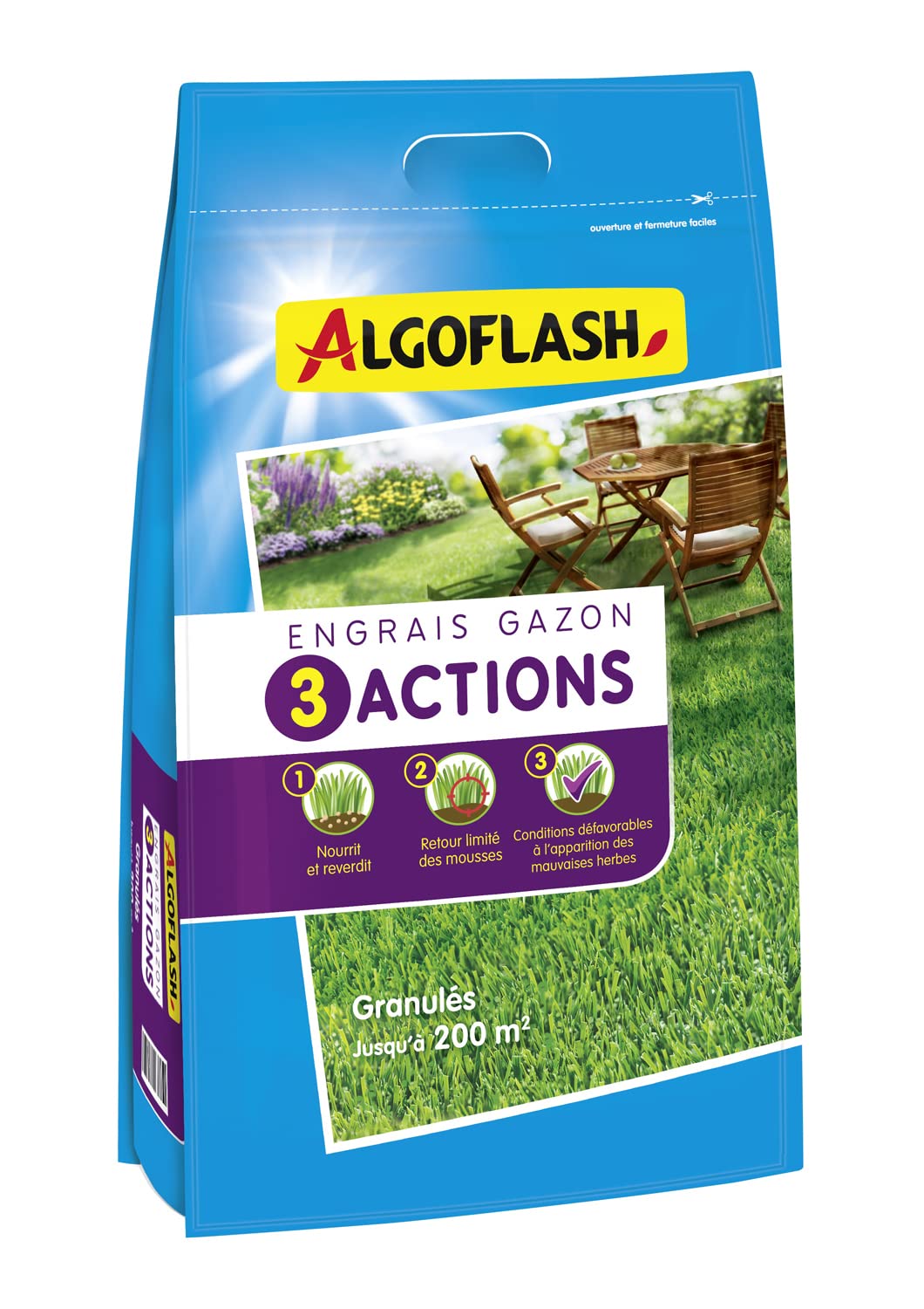 ALGOFLASH NATURASOL Fertilizzante per prato - 3 azioni - 10 kg