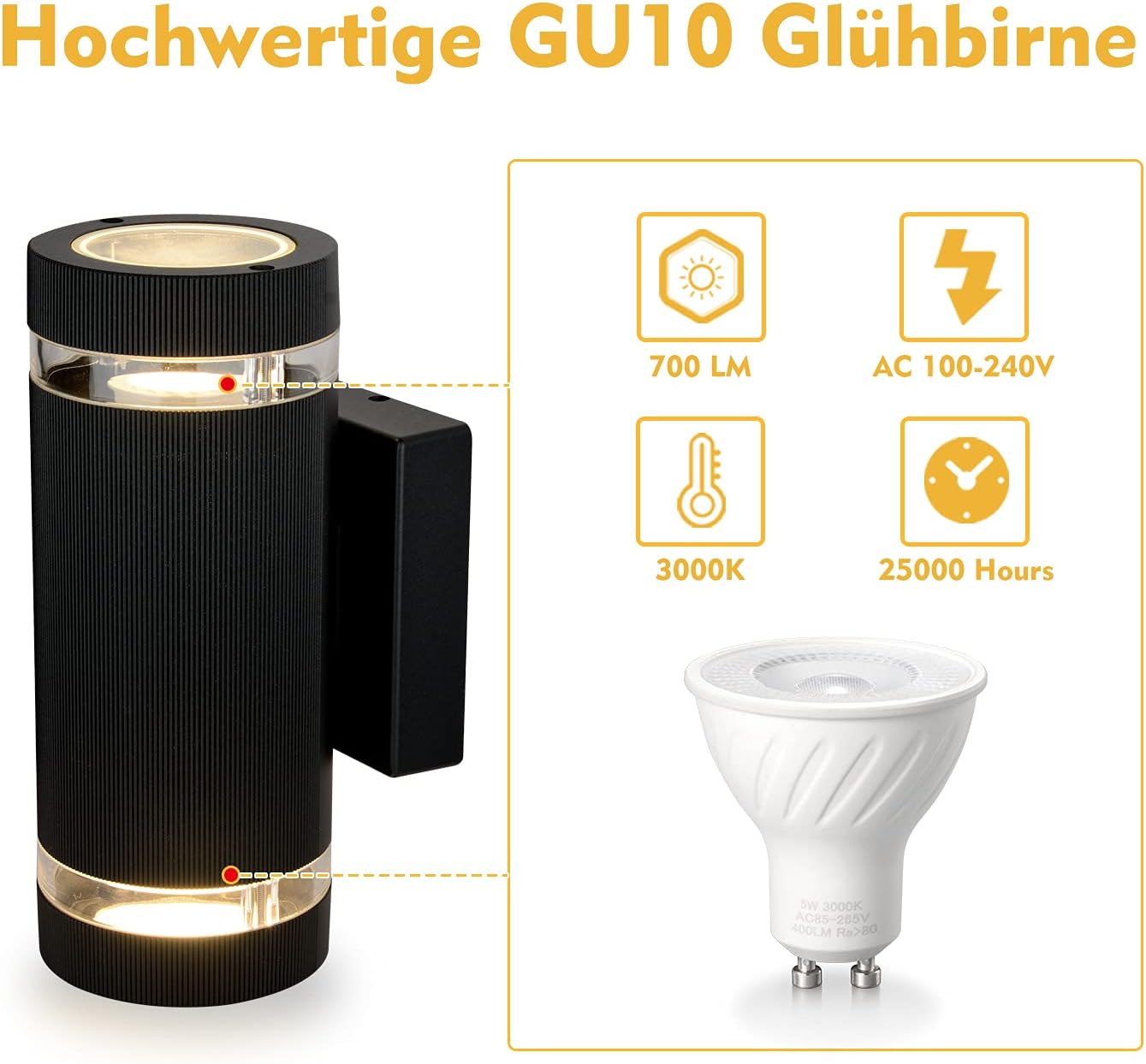 Celavy LED Applique da Esterno Parete (2 pezzi) - immagine 2