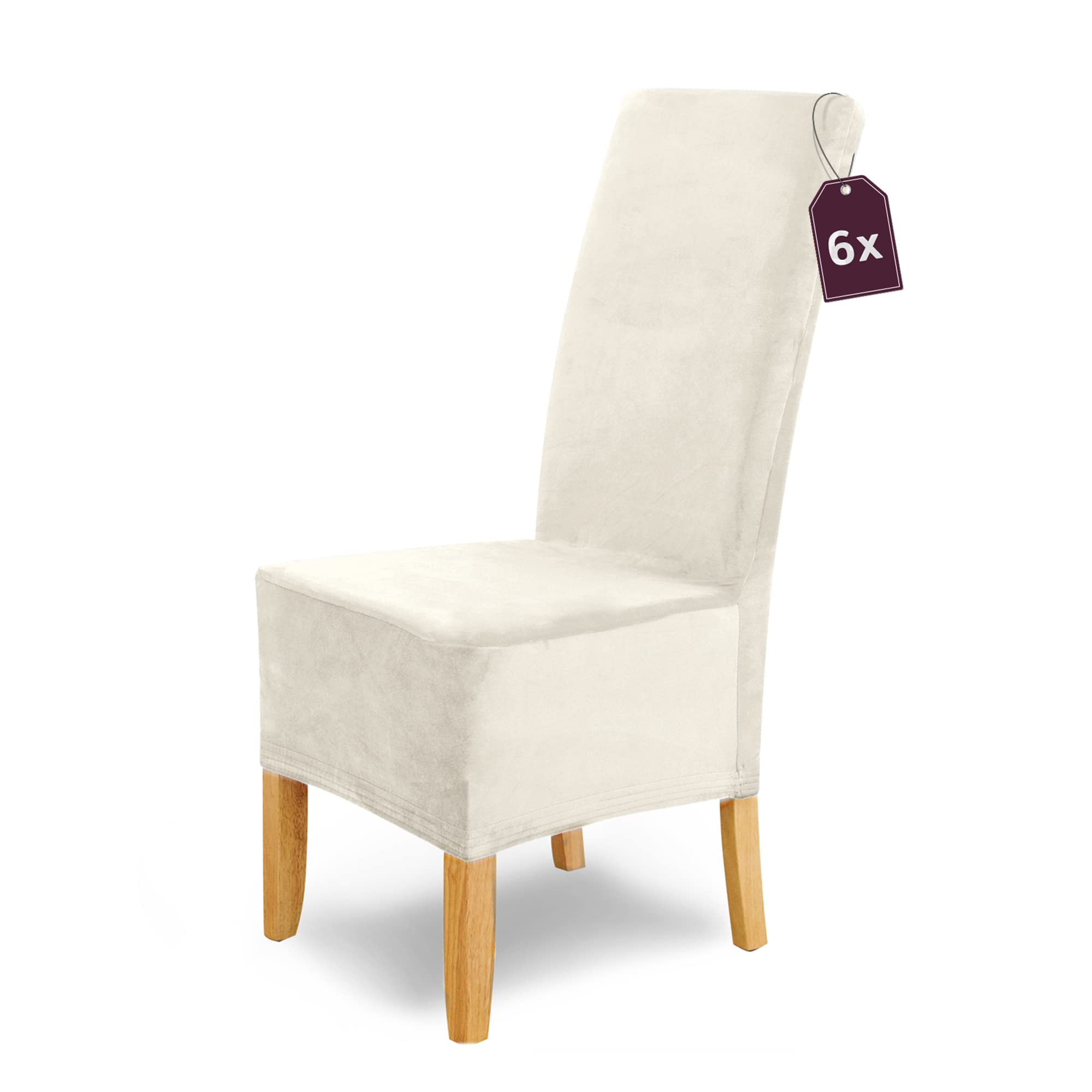 SCHEFFLER-HOME Housse de Chaise « Puma Velvet » Blanc-Ecru