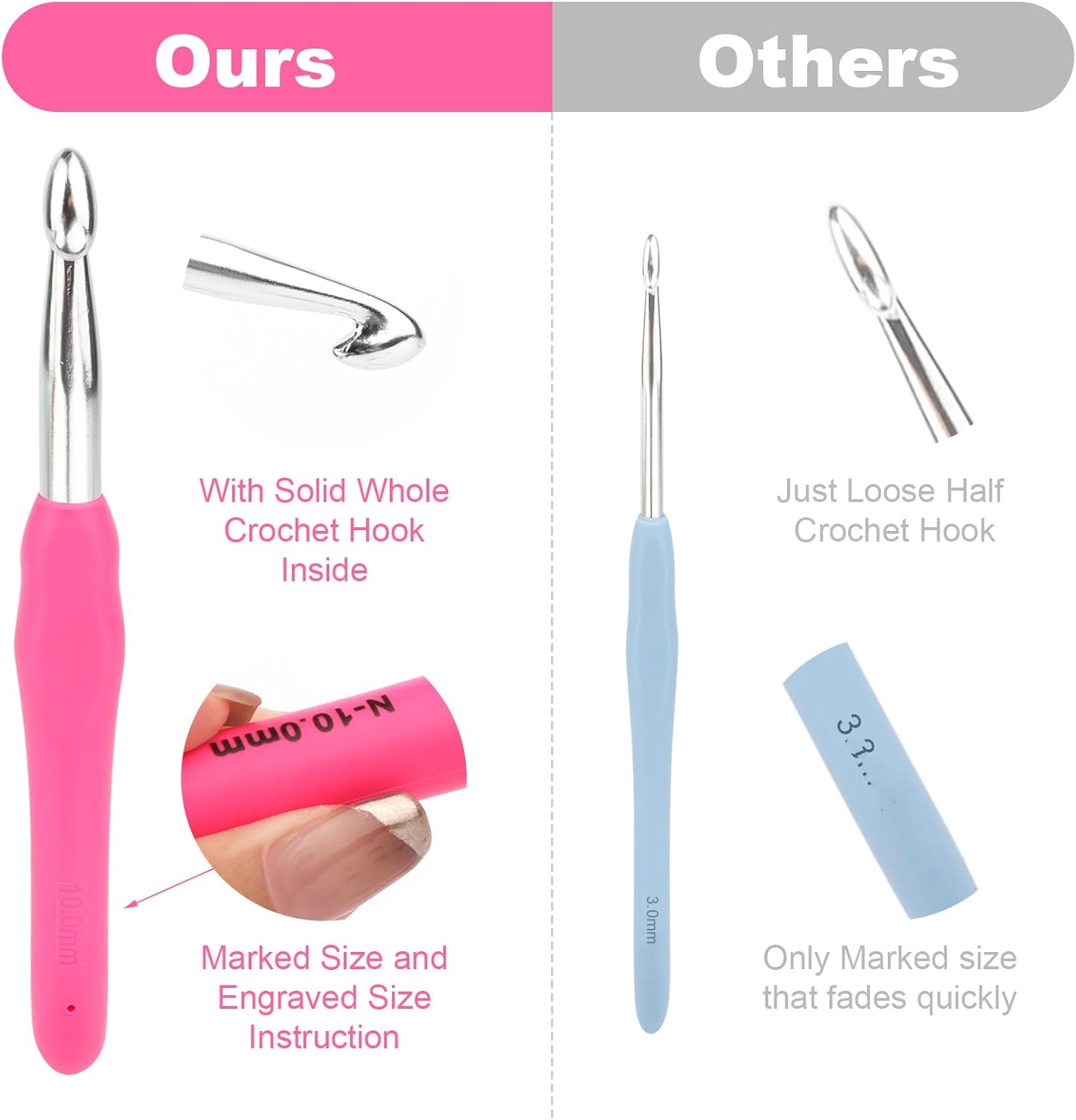 Vmutga Set di Uncinetti 14 Pezzi Ergonomici Multicolore - immagine 4