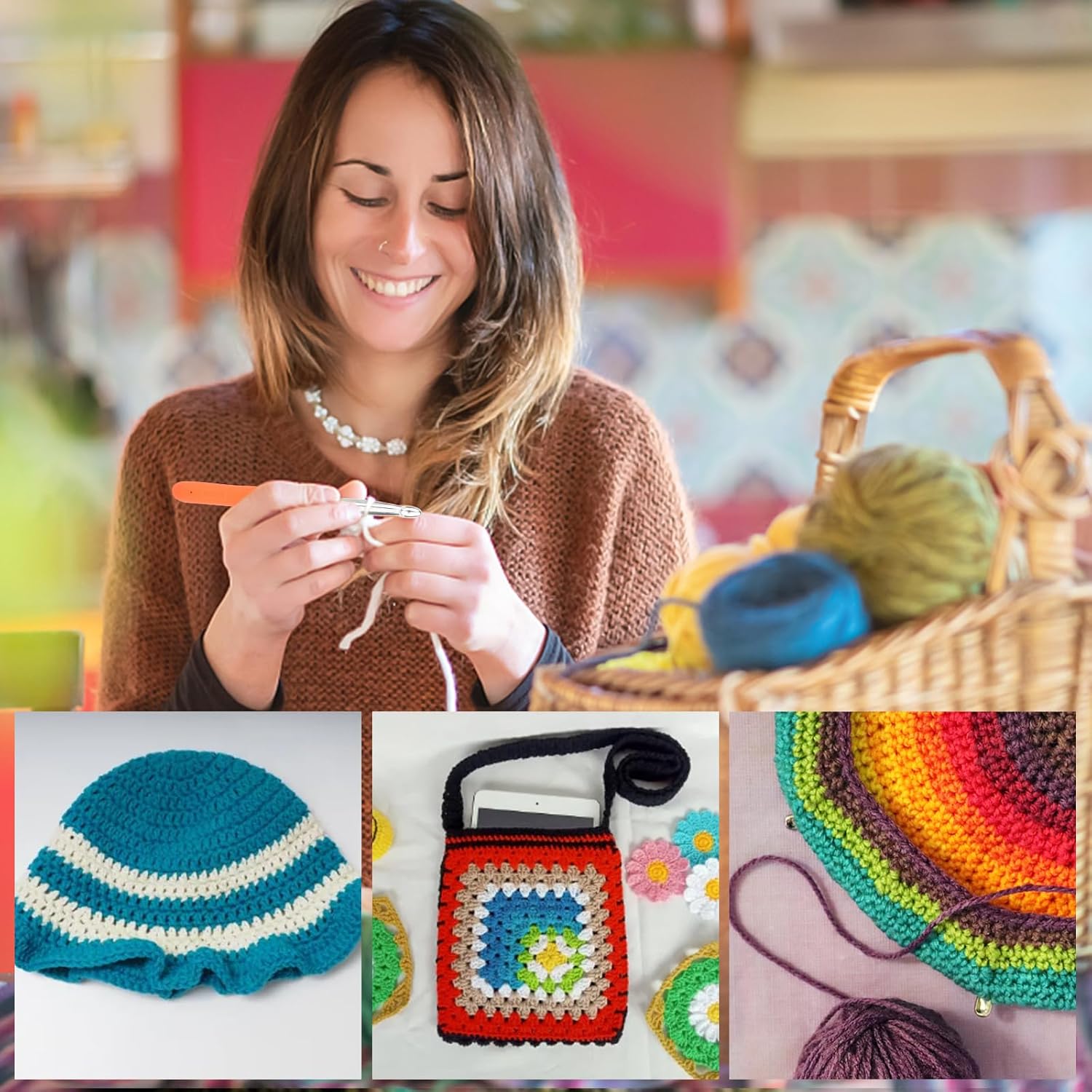 Vmutga Set di Uncinetti 14 Pezzi Ergonomici Multicolore - immagine 6