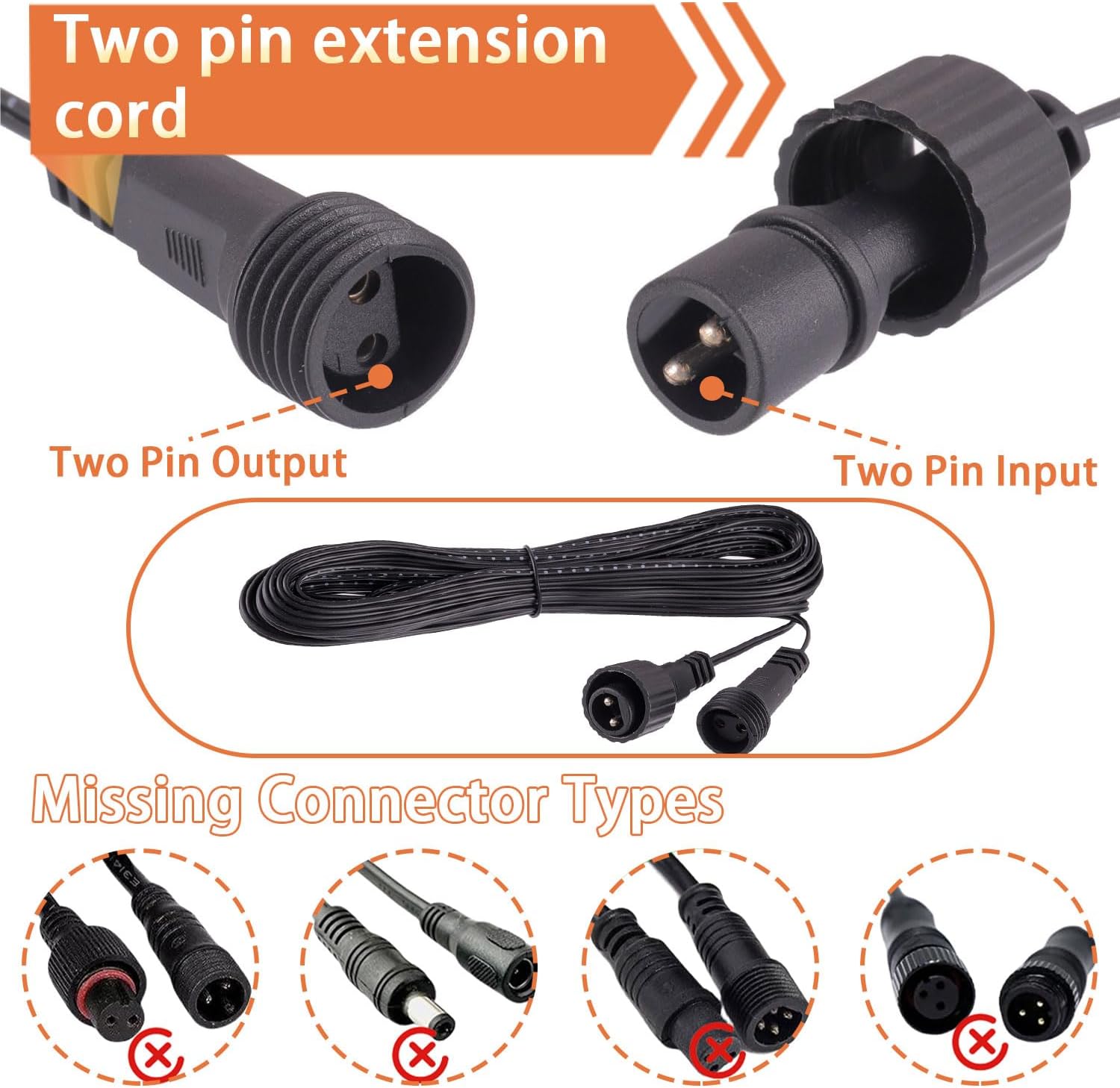 Prolunga Luci 2 Pin IP65 Impermeabile 10M/32.8Ft - immagine 4