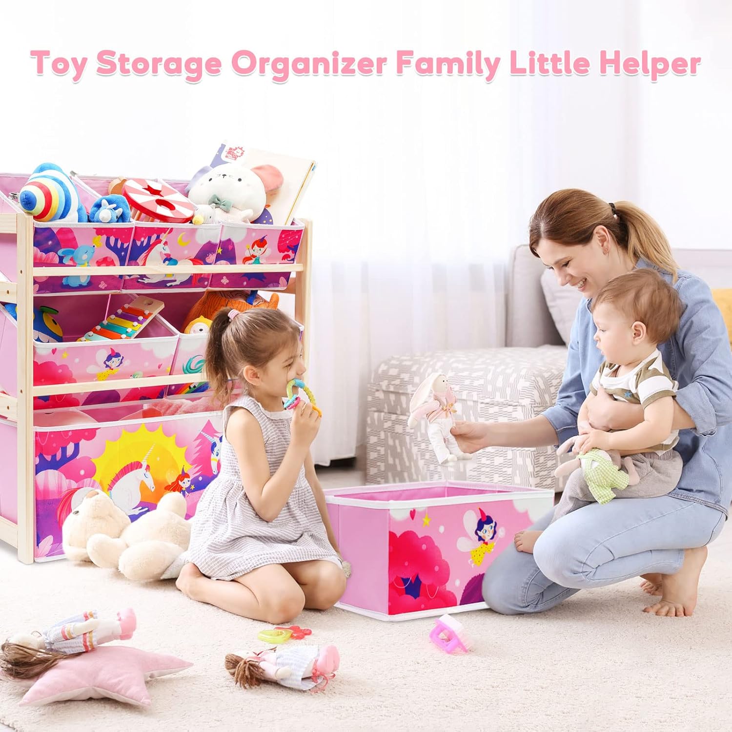 Scaffale per Giocattoli con 6 Contenitori - immagine 2