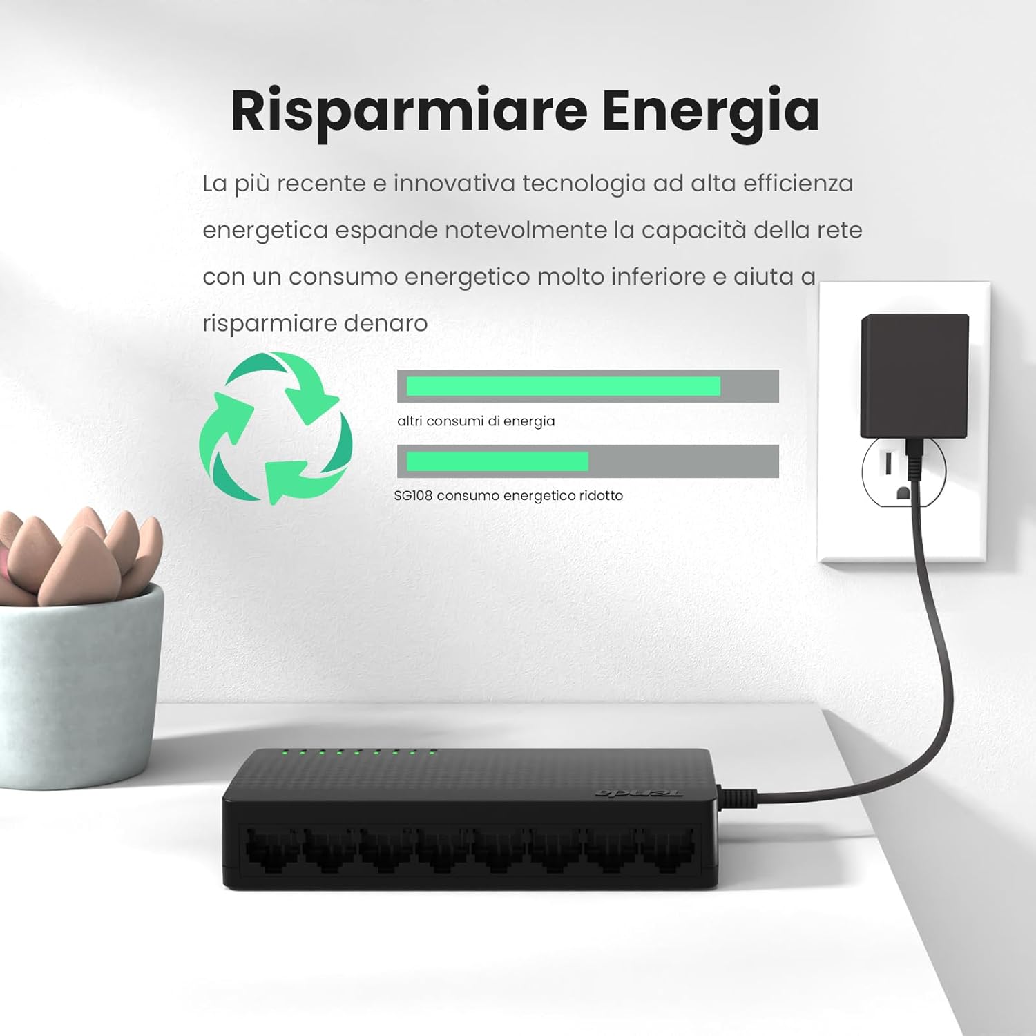 Tenda Switch Ethernet 8 Porte Gigabit, SG108 V4.0 - immagine 6