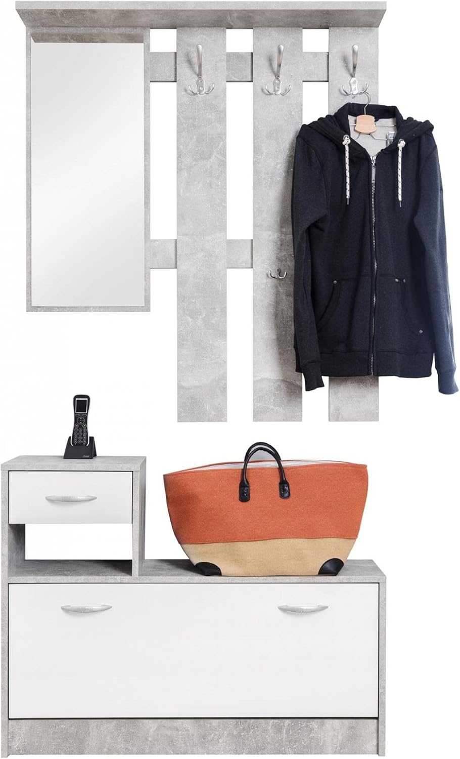 Dmora Mobile da Ingresso con Specchiera e Scarpiera - immagine 3