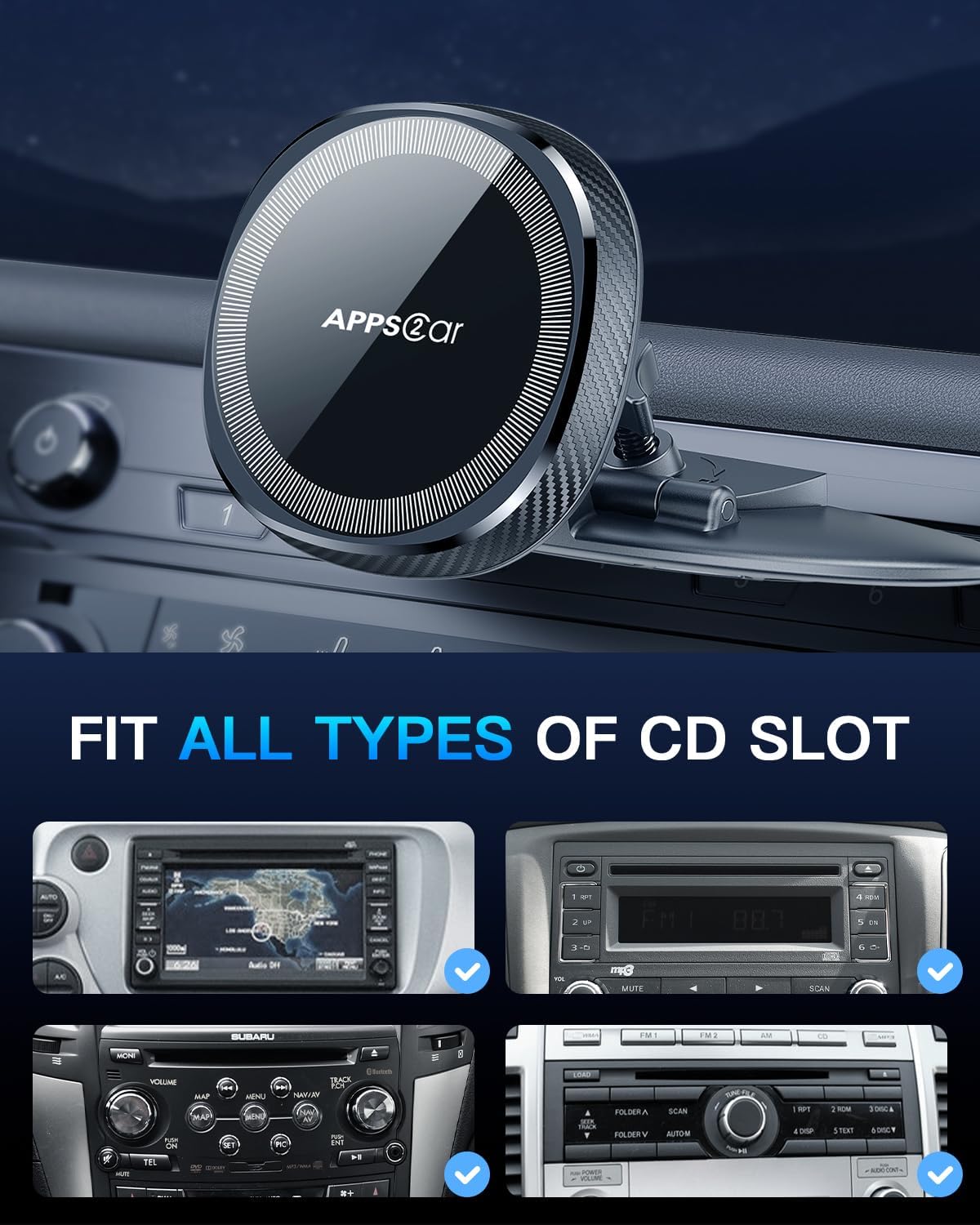 Apps2car Supporto Cellulare Auto Mag-safe CD Universale - immagine 6