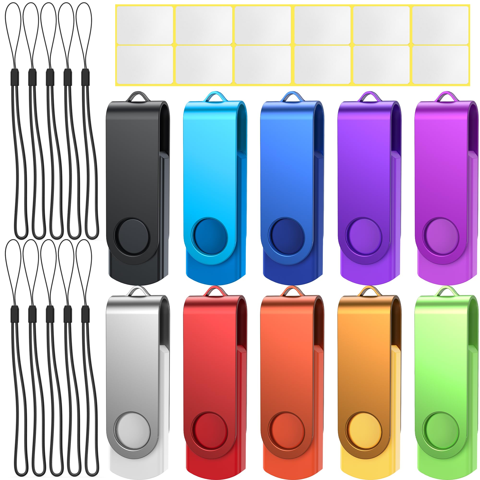 Uflatek Chiavetta USB 8 GB - 10 Pezzi Colori Misti