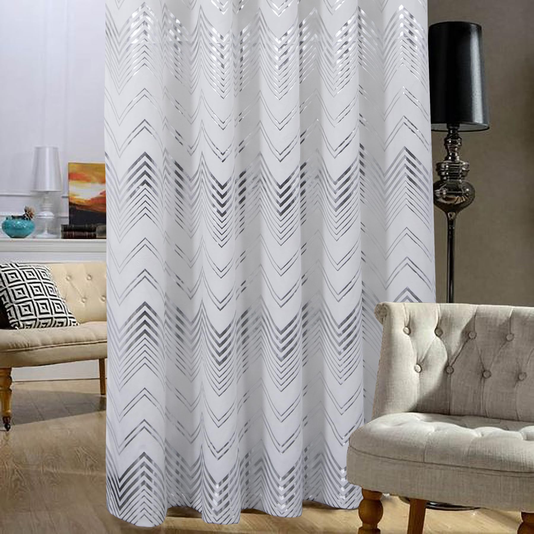 Always4u Tenda Oscurante Velluto 140x245cm, Bianco