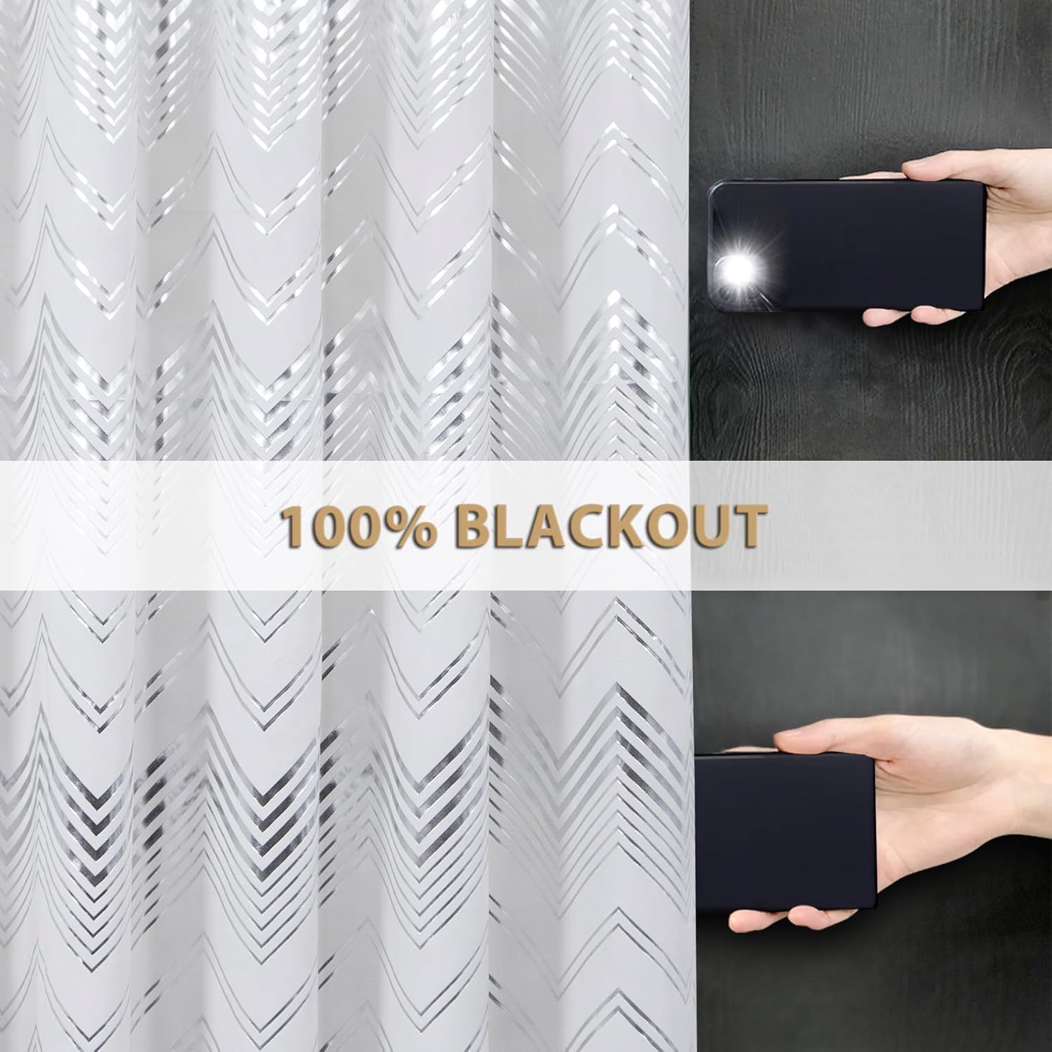 Always4u Tenda Oscurante Velluto 140x245cm, Bianco - immagine 2