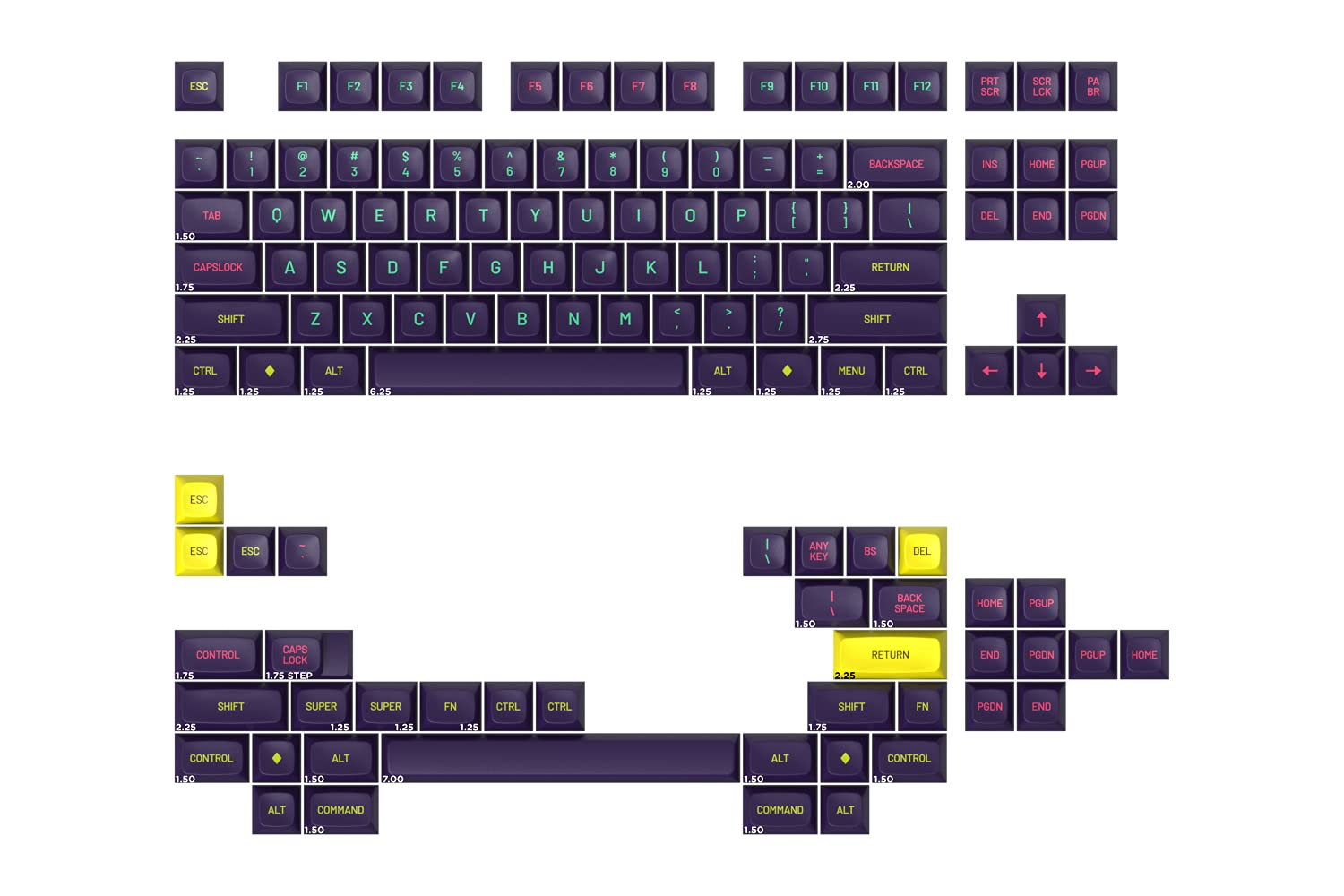 Drop + MiTo MT3 Cyber Custom - Set Keycap ABS Doubleshot