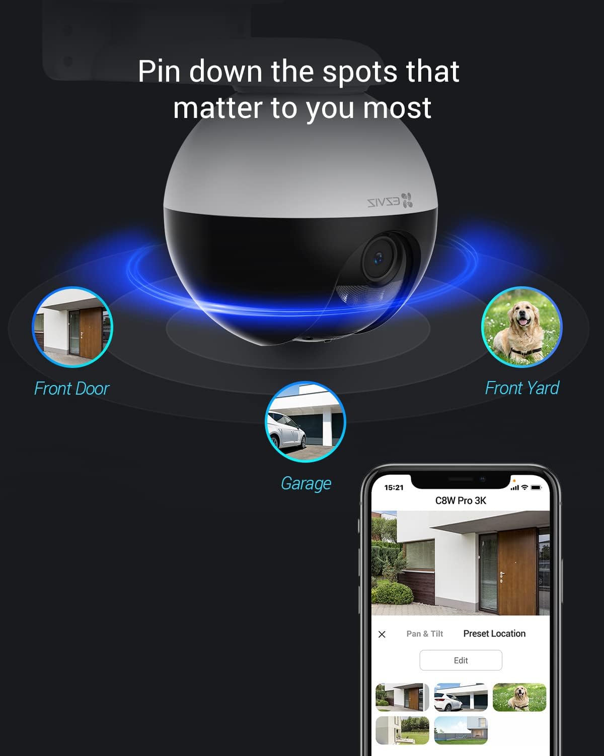Ezviz Telecamera WiFi Esterna Motorizzata C8W 3MP - immagine 4