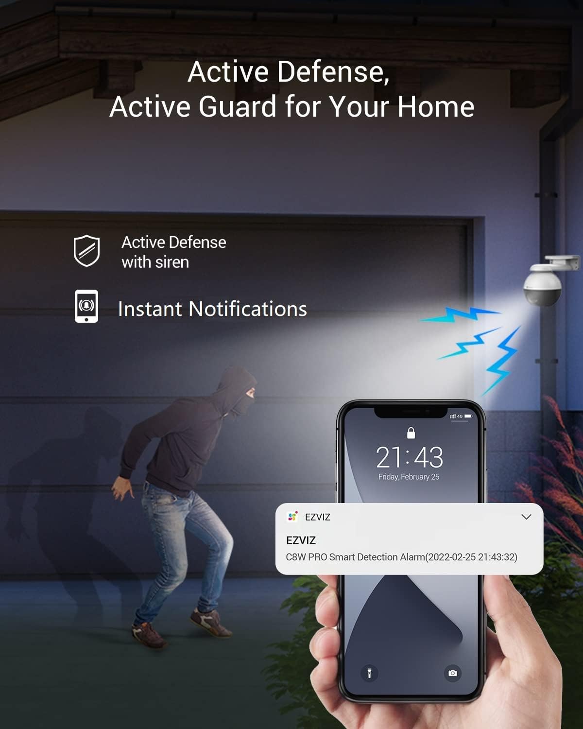 Ezviz Telecamera WiFi Esterna Motorizzata C8W 3MP - immagine 7