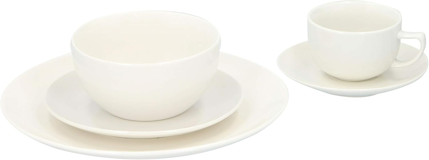 Alpina Servizio Piatti Ceramica 40 Pezzi, Bianco - immagine 2