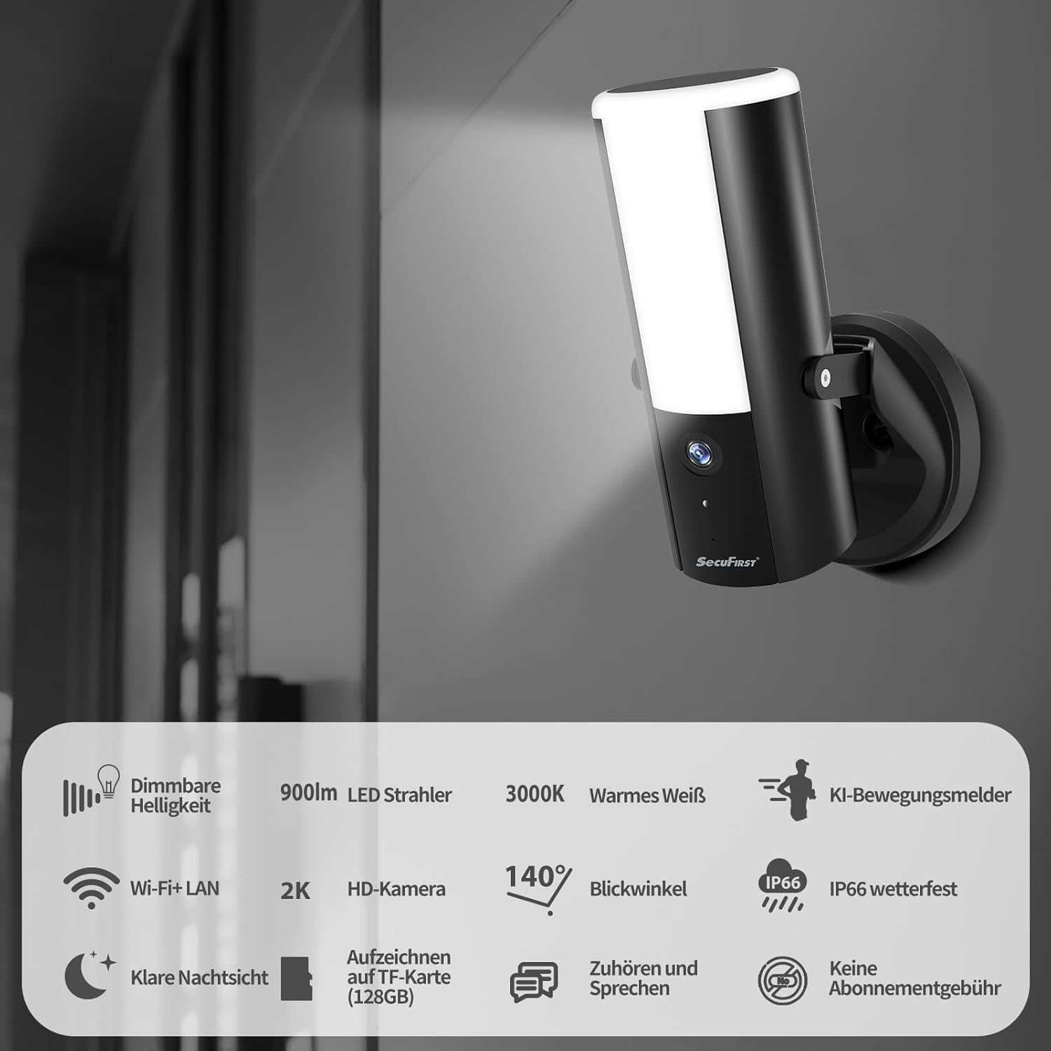 Secufirst Telecamera Sorveglianza Esterna LED 900lm - immagine 8