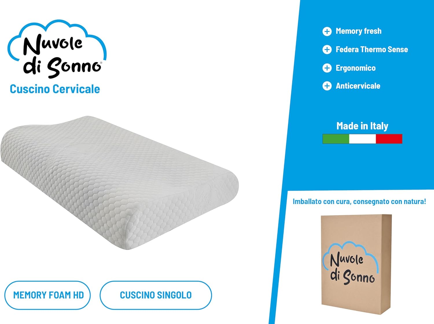 Nuvole Di Sonno - Cuscino Cervicale Memory Foam HD - immagine 6