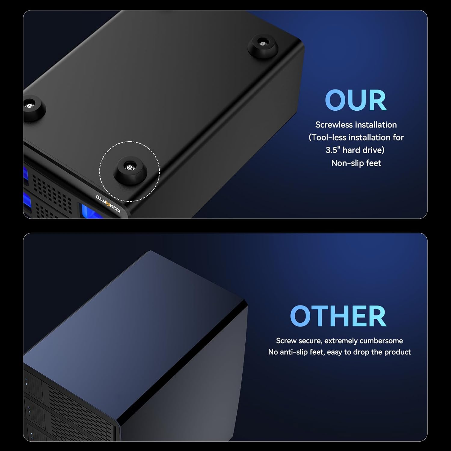 Cenmate Case RAID Alluminio 2 Baie per HDD/SSD - immagine 5