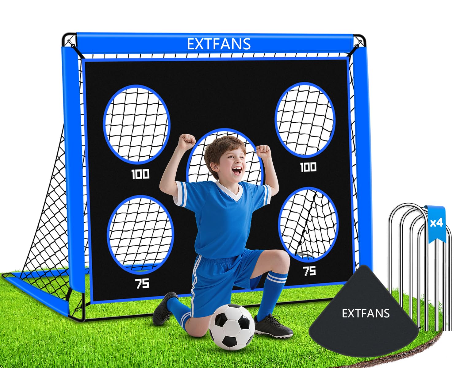 Porta da Calcio 2 in 1 per Bambini - Pop-Up, Blu