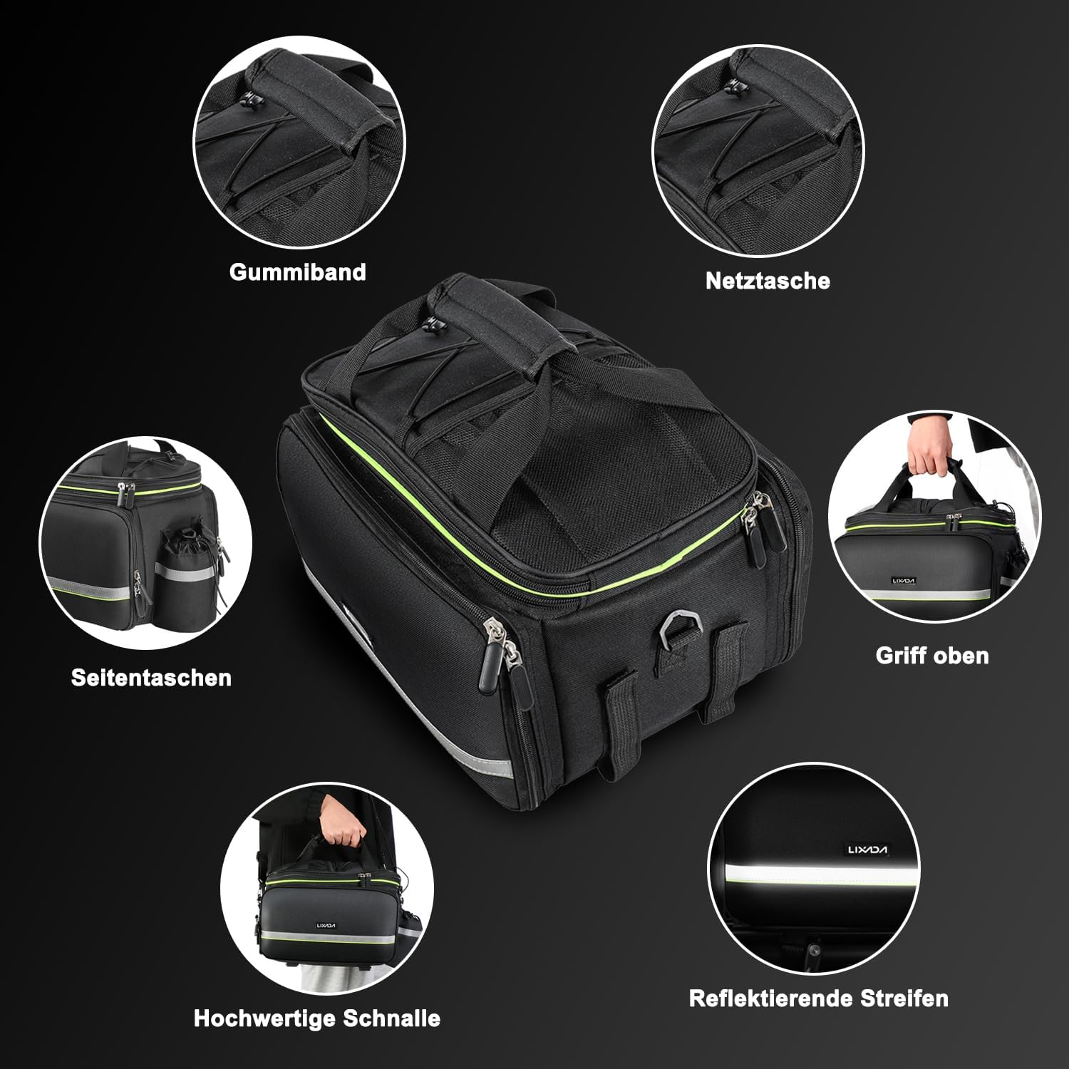 Lixada Borsa Posteriore per Bici 20-35L Impermeabile - immagine 3