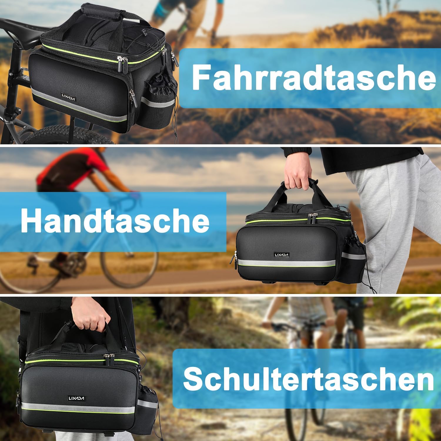 Lixada Borsa Posteriore per Bici 20-35L Impermeabile - immagine 4