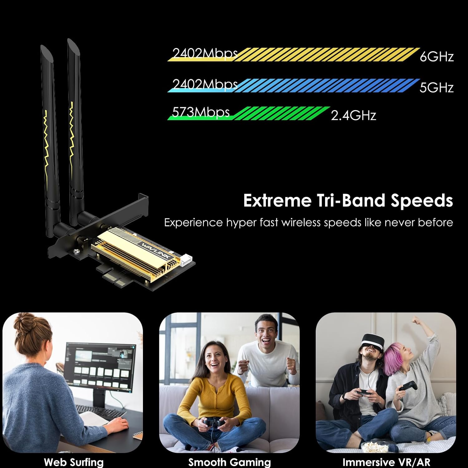 Wavlink Scheda WiFi 6E AX210 5400Mbps Tri-Banda - immagine 3