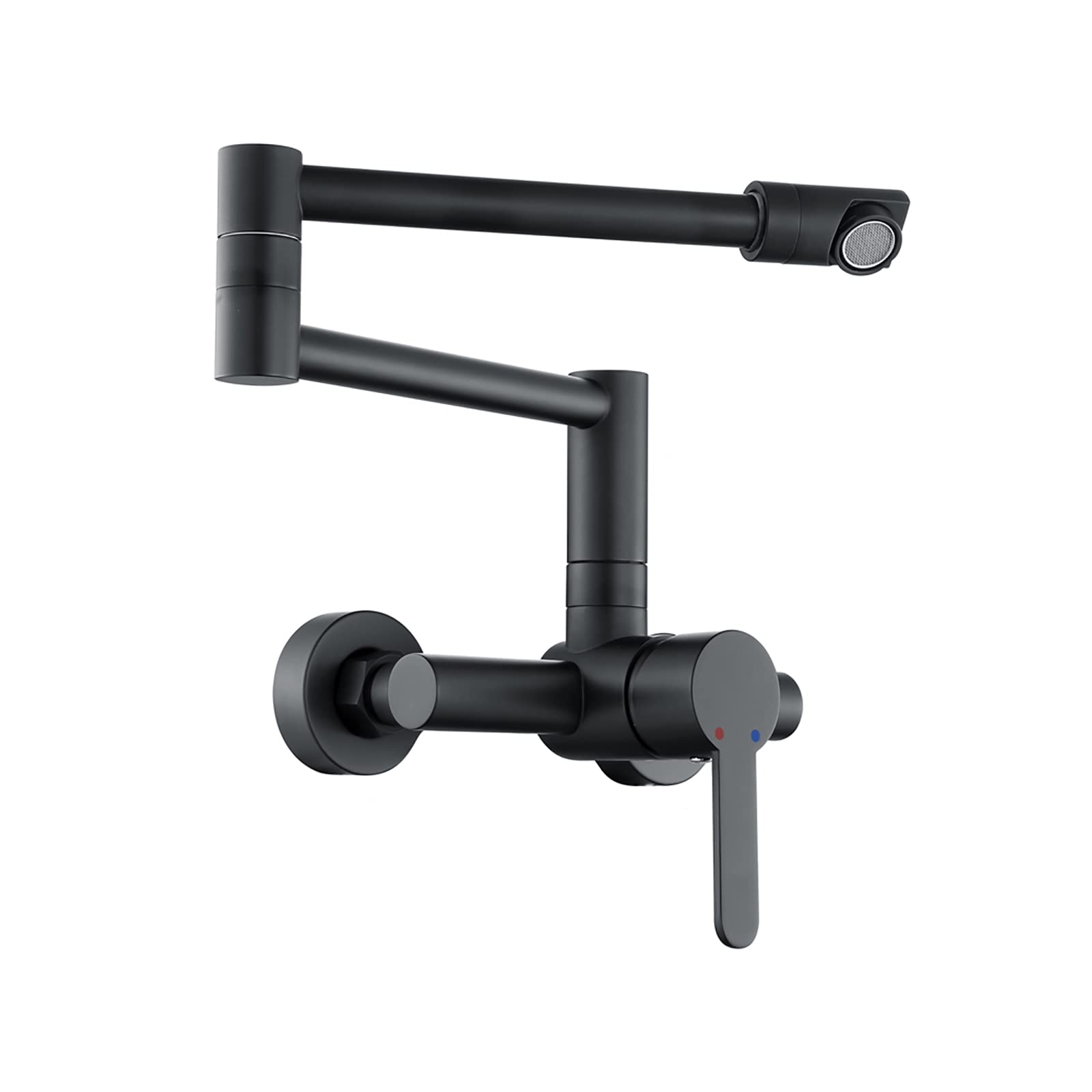 Esop Rubinetto Cucina a Muro Girevole 360°, Nero