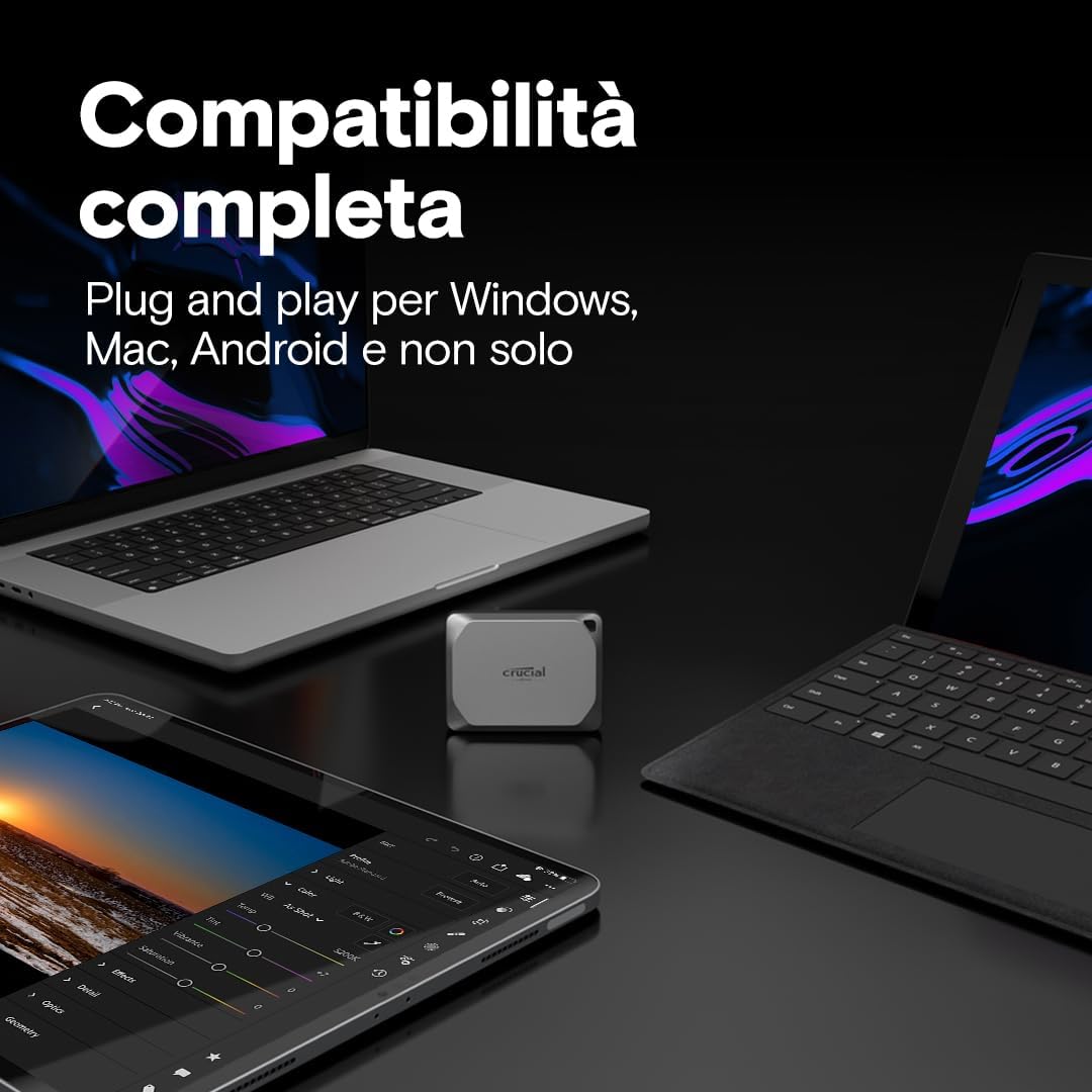 Crucial X9 Pro SSD 2TB Esterno USB-C 3.2 - immagine 5