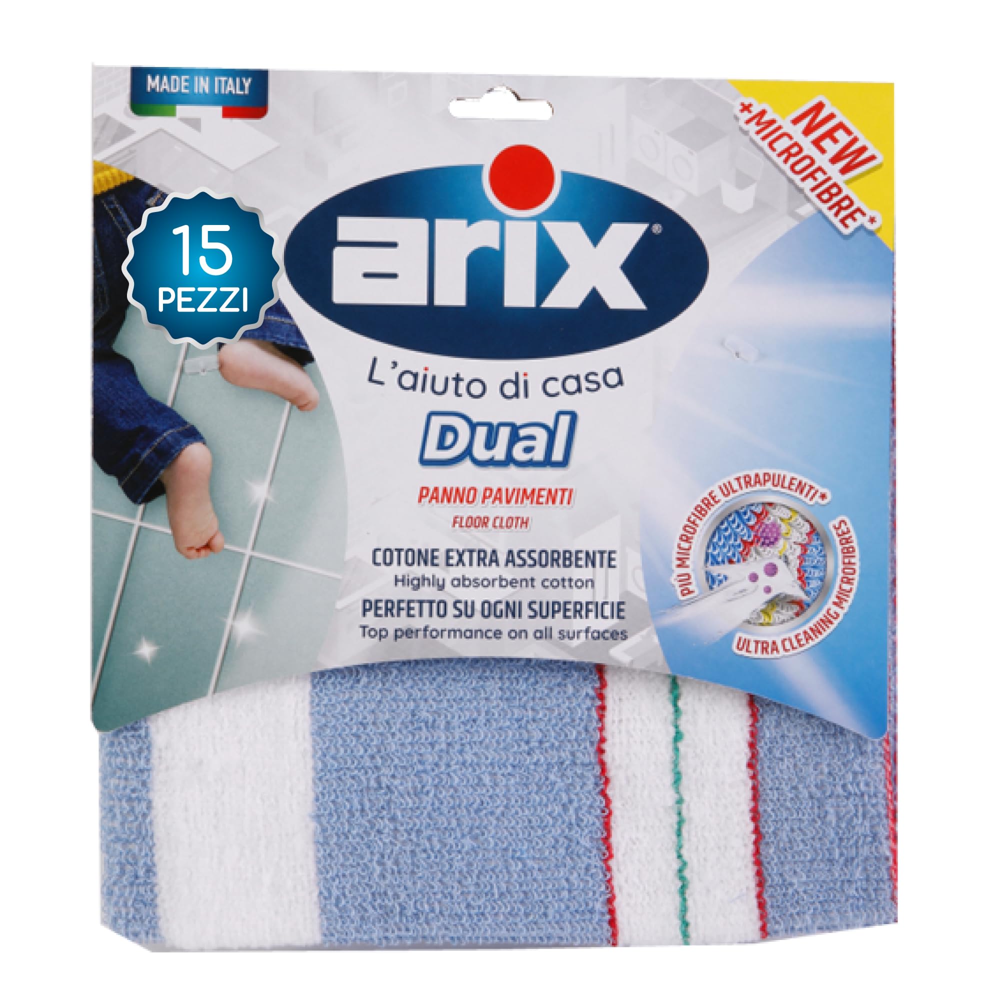 Arix 15 Dual Panno Pavimenti in Cotone 50x50 cm