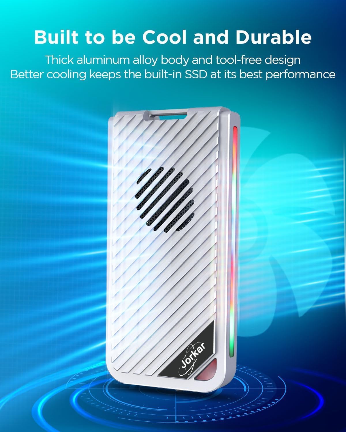 Jorkar Scatola SSD NVMe Esterno 40Gbps con Ventola - immagine 10
