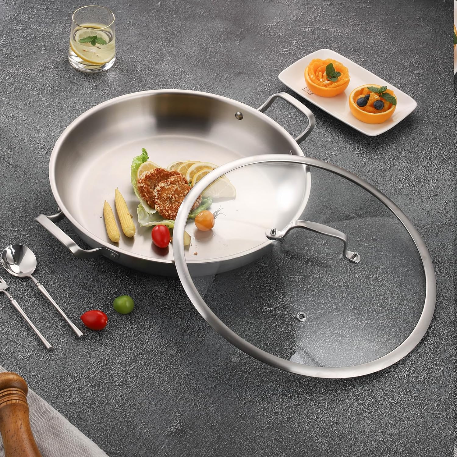 Delarlochef Padella per Paella 35cm - immagine 6