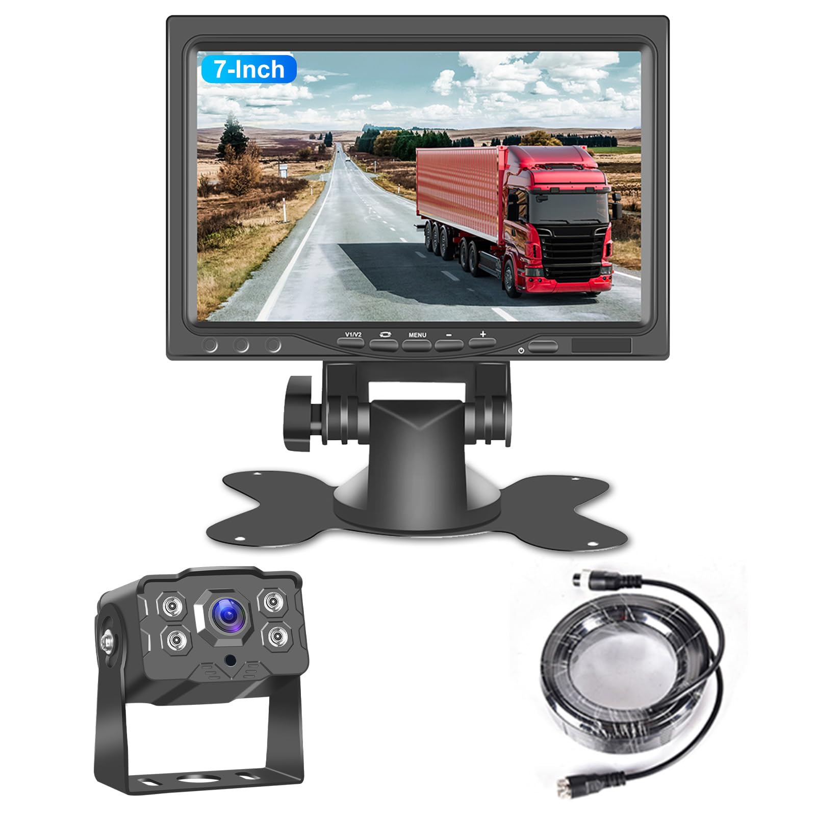 Nhopeew Kit Telecamera Posteriore con Display HD 7 Pollici