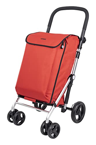 Carlett Pack Lite Family - Carrello Spesa Pieghevole, Rosso