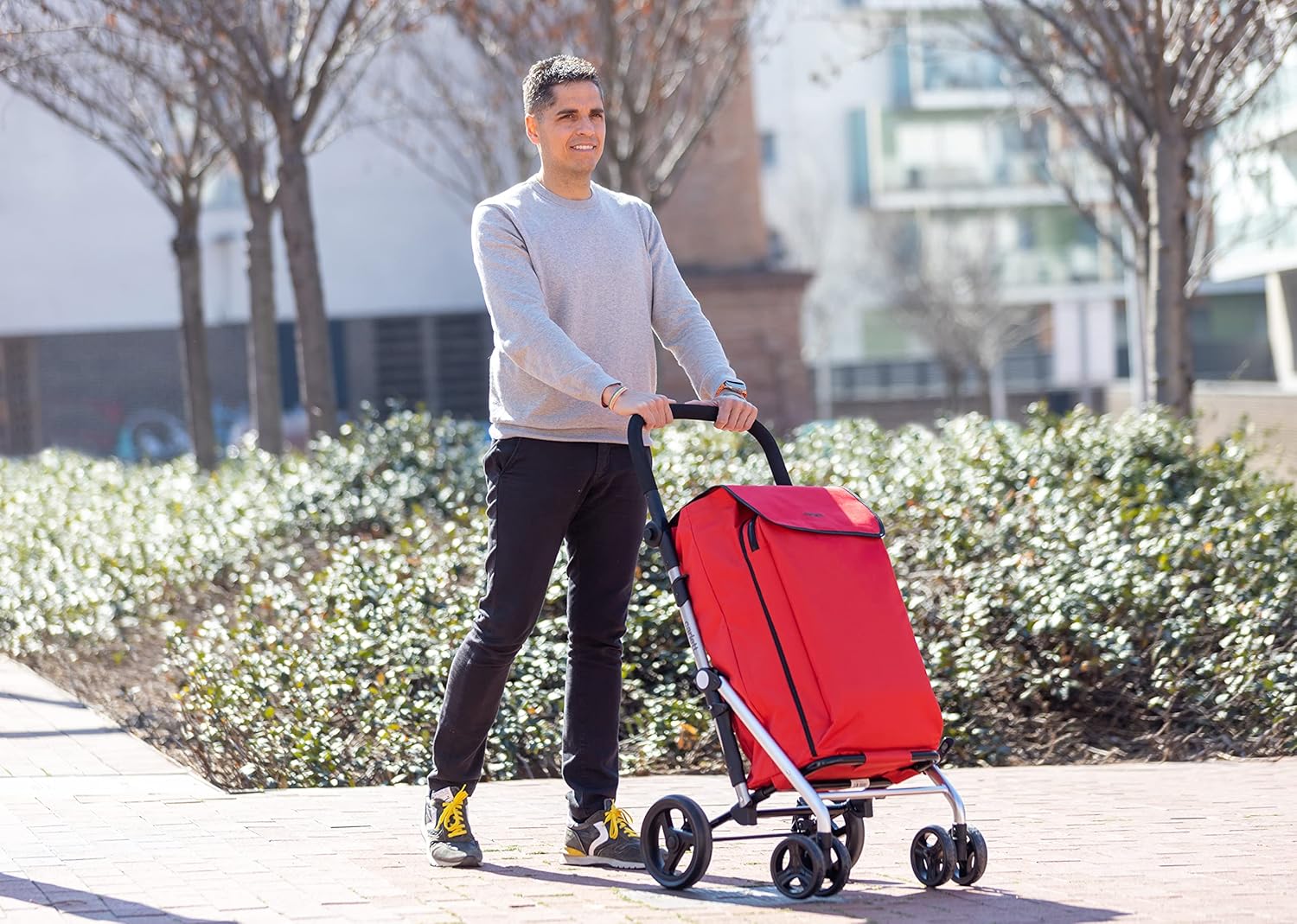 Carlett Pack Lite Family - Carrello Spesa Pieghevole, Rosso - immagine 9