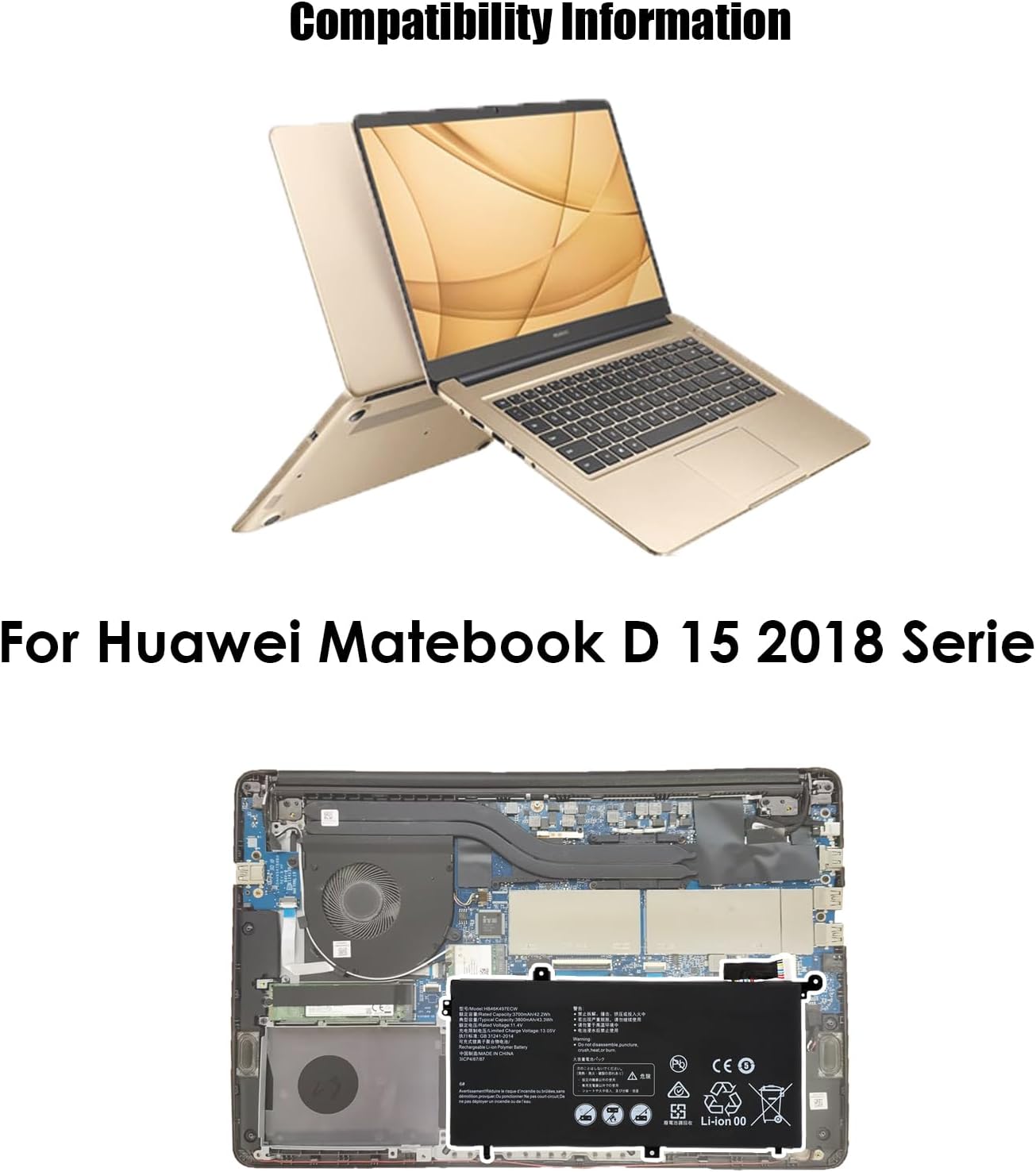 Batteria HB46K497ECW per Huawei Matebook D 15 2018 - immagine 3