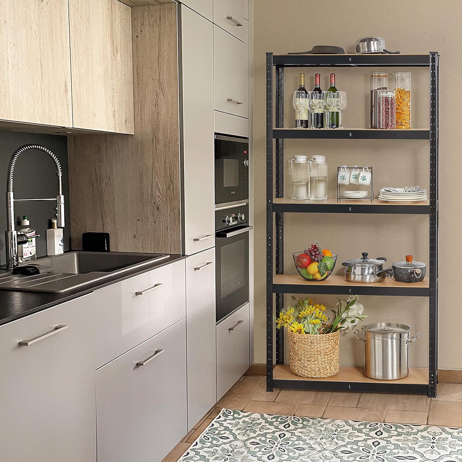 Yaheetech Scaffale da Garage 180x90x30cm 5 Ripiani - immagine 4