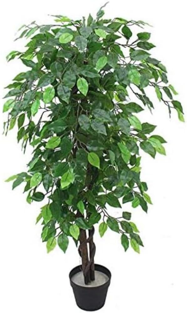 Leaf Artificial Tree/Plant Pianta, Ficus cespuglioso Verde XL, 120 cm - immagine 1
