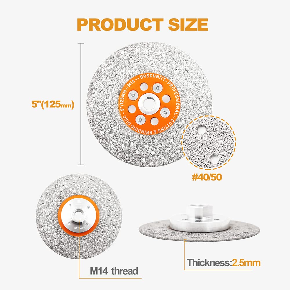 Brschnitt Disco Diamantato 125mm con Flangia M14 - 2 Pezzi - immagine 2