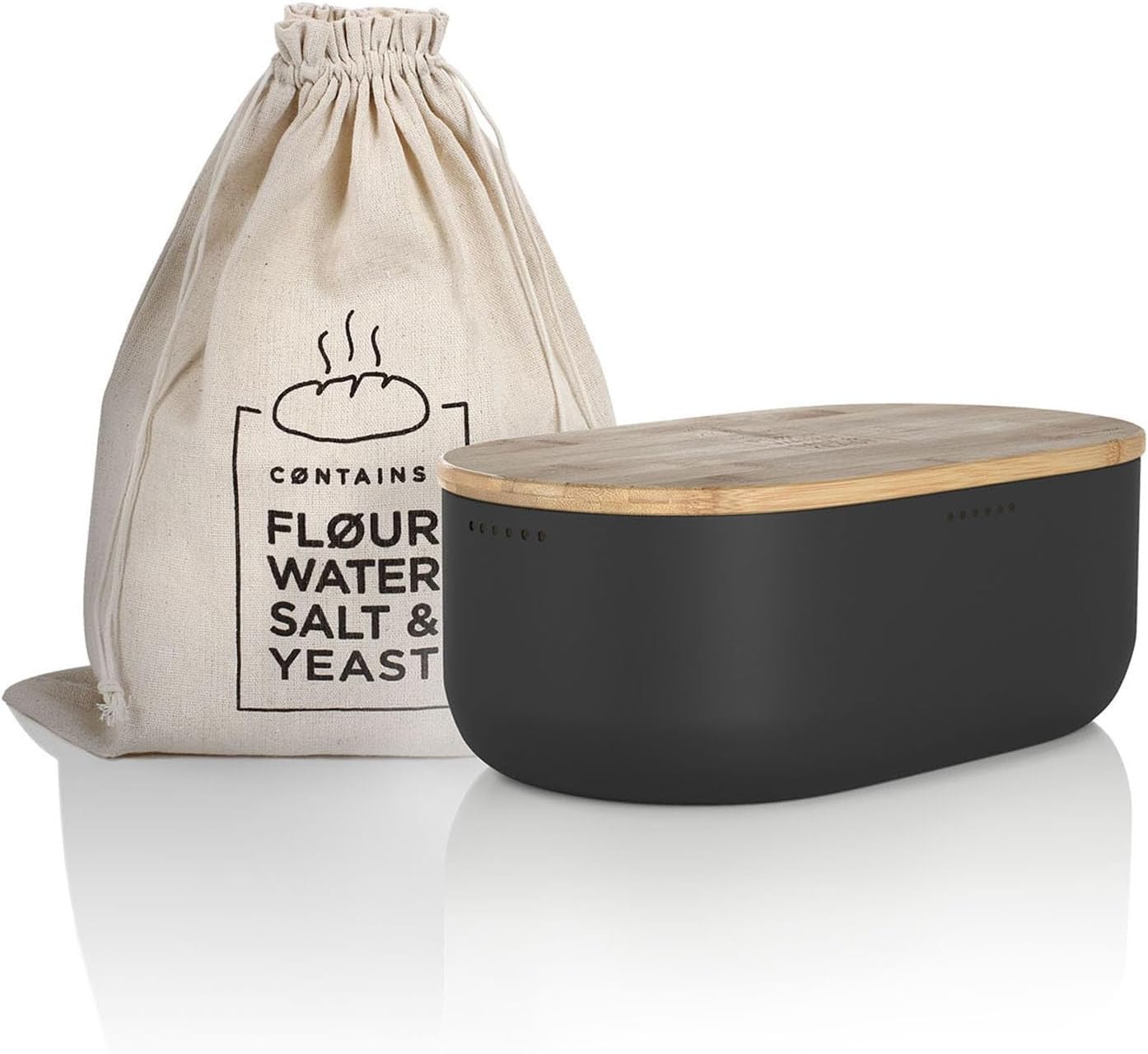 Portapane in Metallo con Coperchio in Bambù - immagine 1