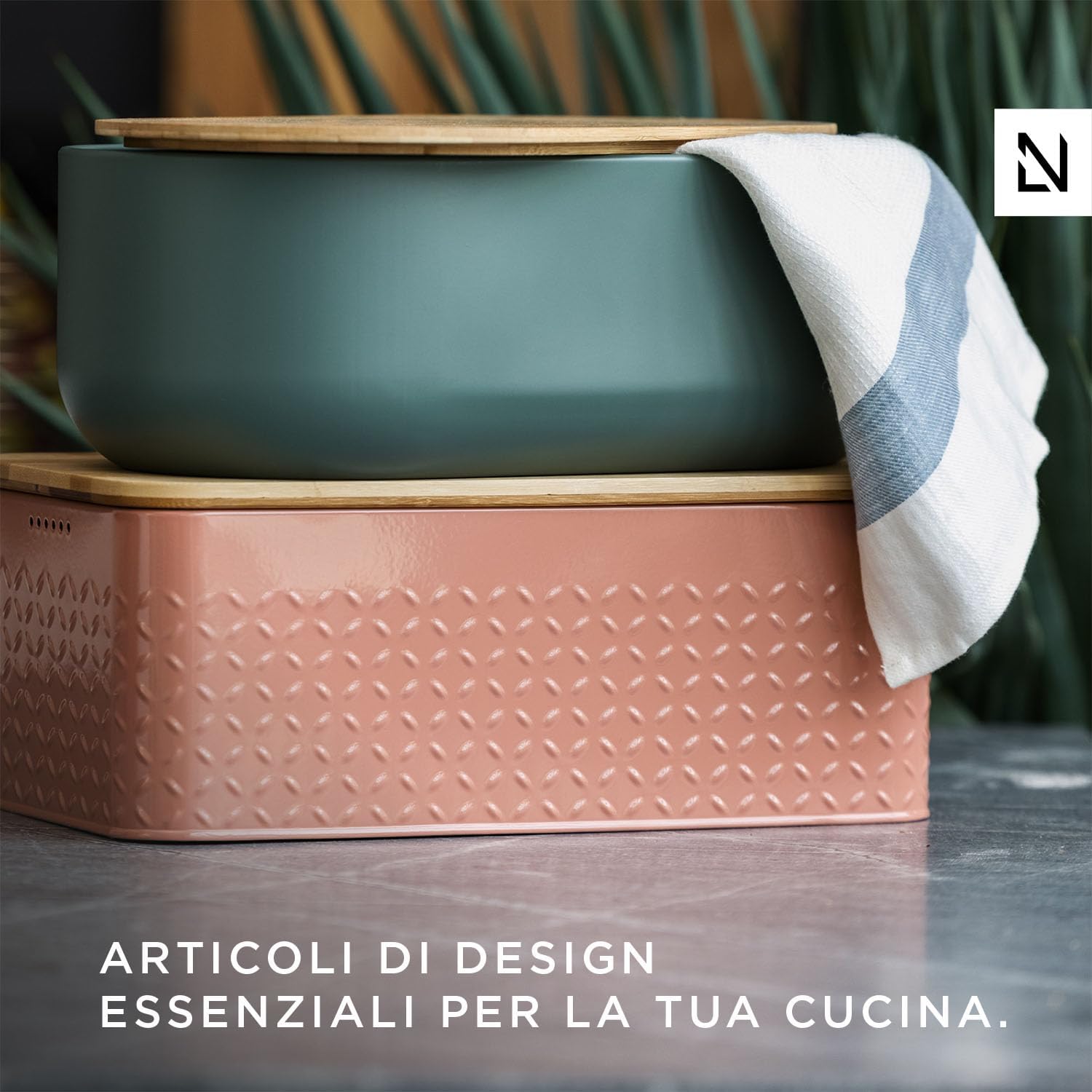 Portapane in Metallo con Coperchio in Bambù - immagine 5