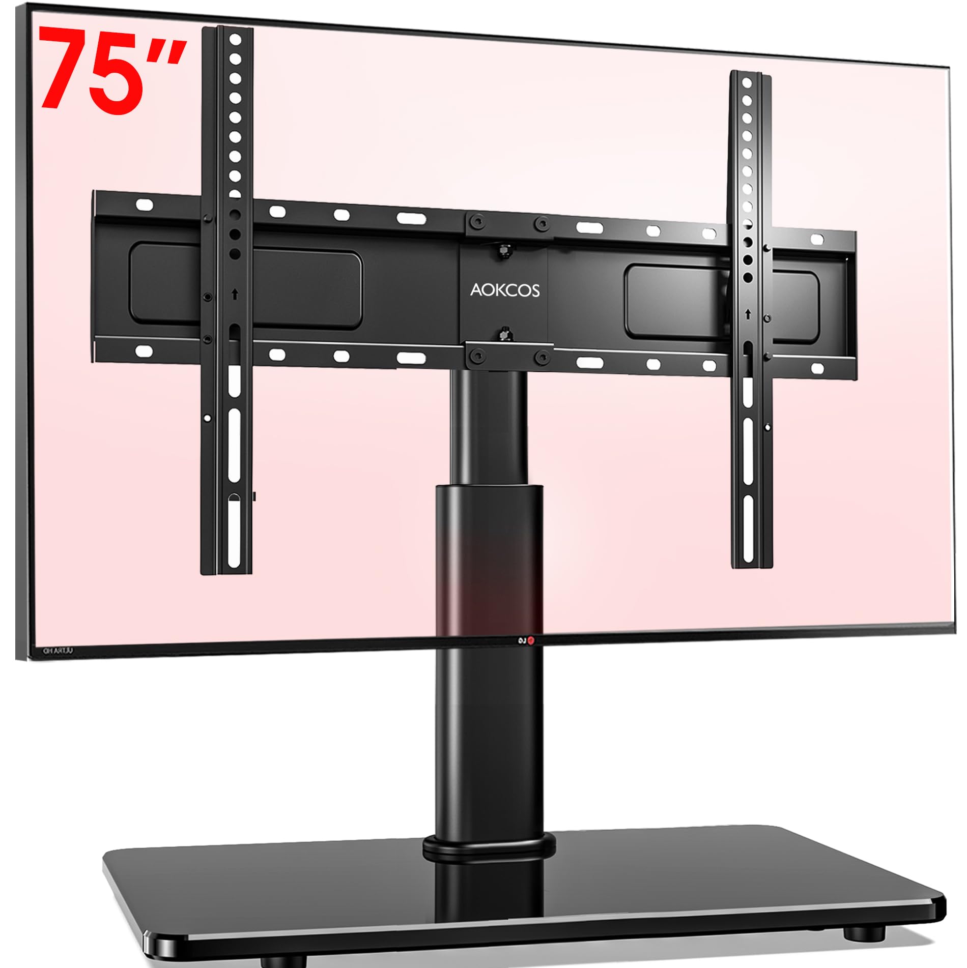 Aokcos Supporto TV da Tavolo Inclinabile Girevole