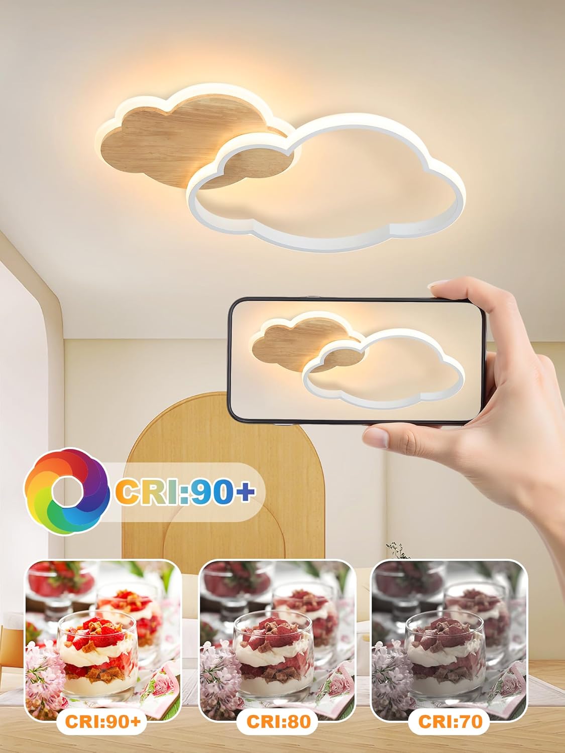 Plafoniera Cameretta Nuvola 40CM LED Dimmerabile 22W - immagine 5