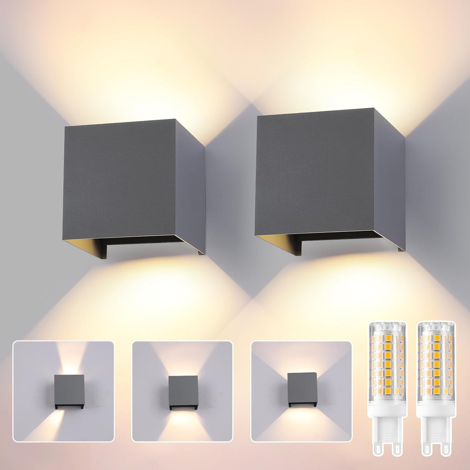 Applique da Esterno/Interno LED 12W 3000K 2 Pezzi