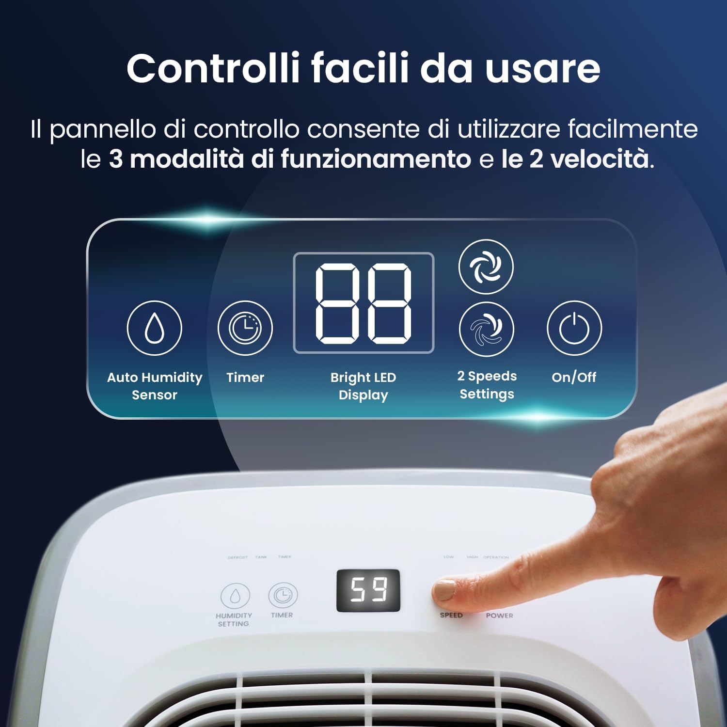 Cosi Home Deumidificatore 12L/Giorno con Sensore Automatico - immagine 5