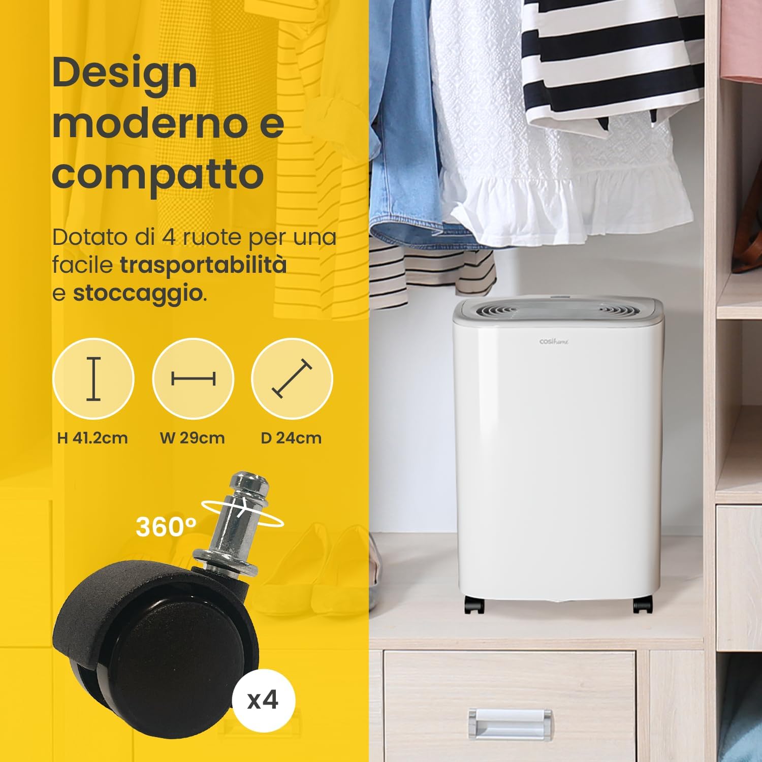 Cosi Home Deumidificatore 12L/Giorno con Sensore Automatico - immagine 8