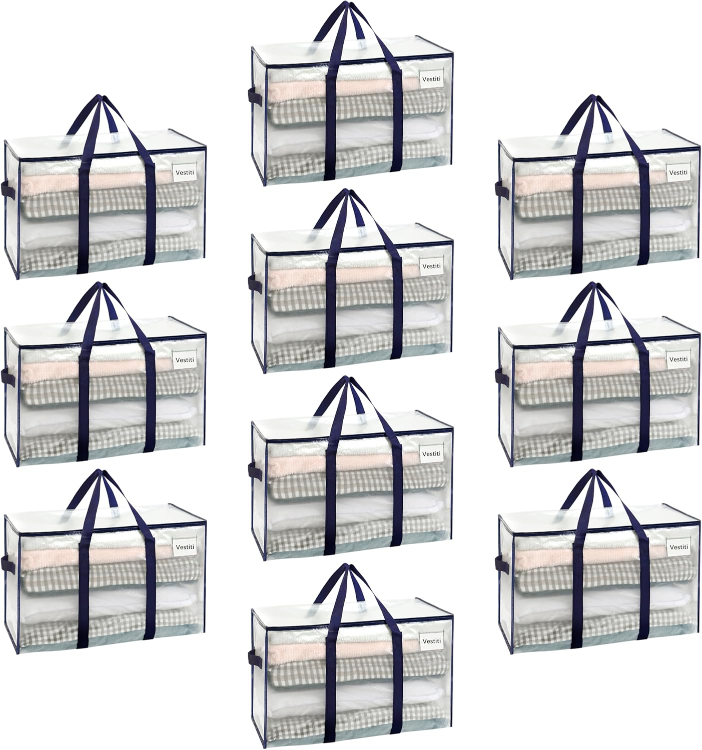 Veno Set 10 Borse da Trasloco Grandi, Trasparente