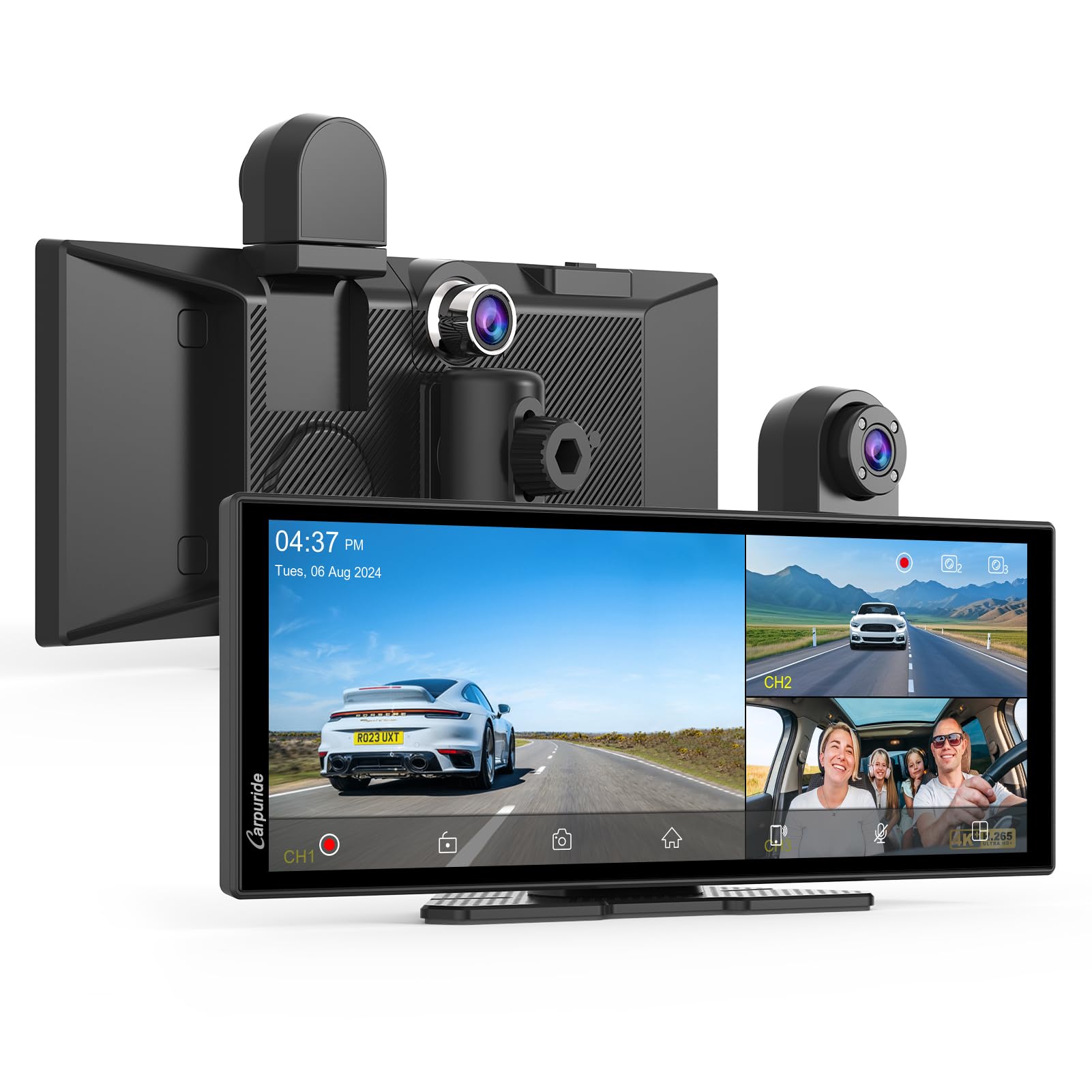 Carpuride W125S Carplay Schermo 11.26" con 3 Canali Dash Cam